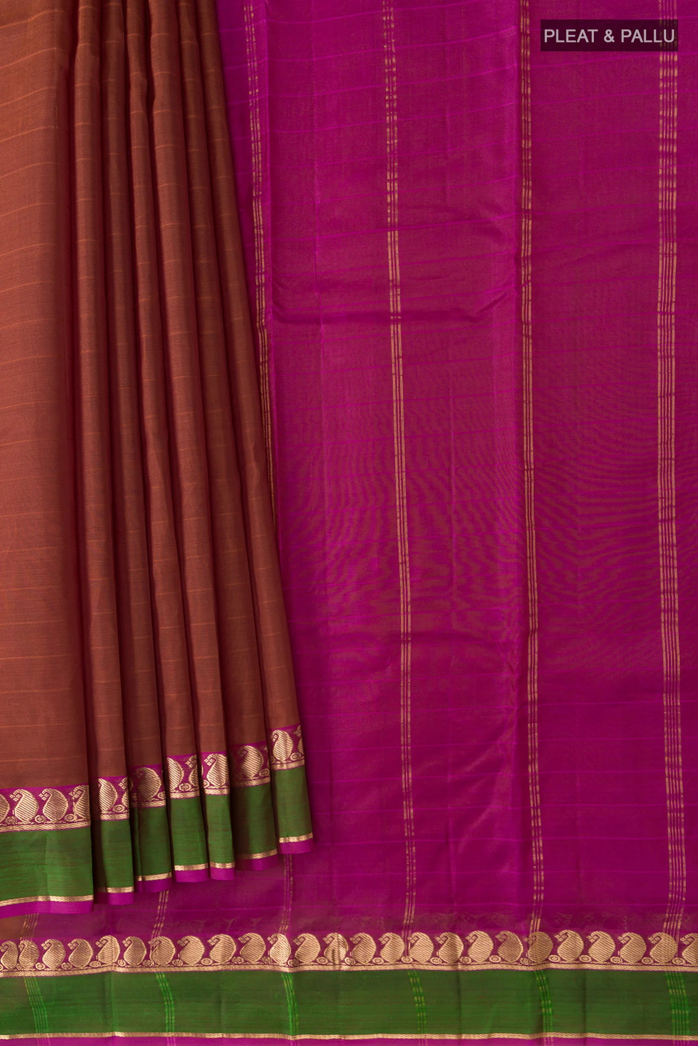 Rust Kanchipuram Silk Saree - Image 3