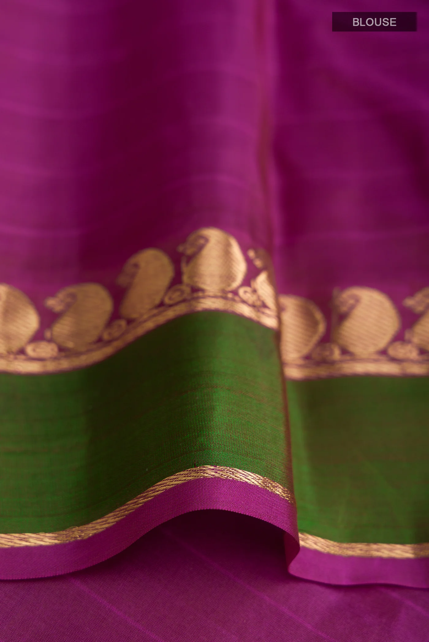 Rust Kanchipuram Silk Saree - Image 4