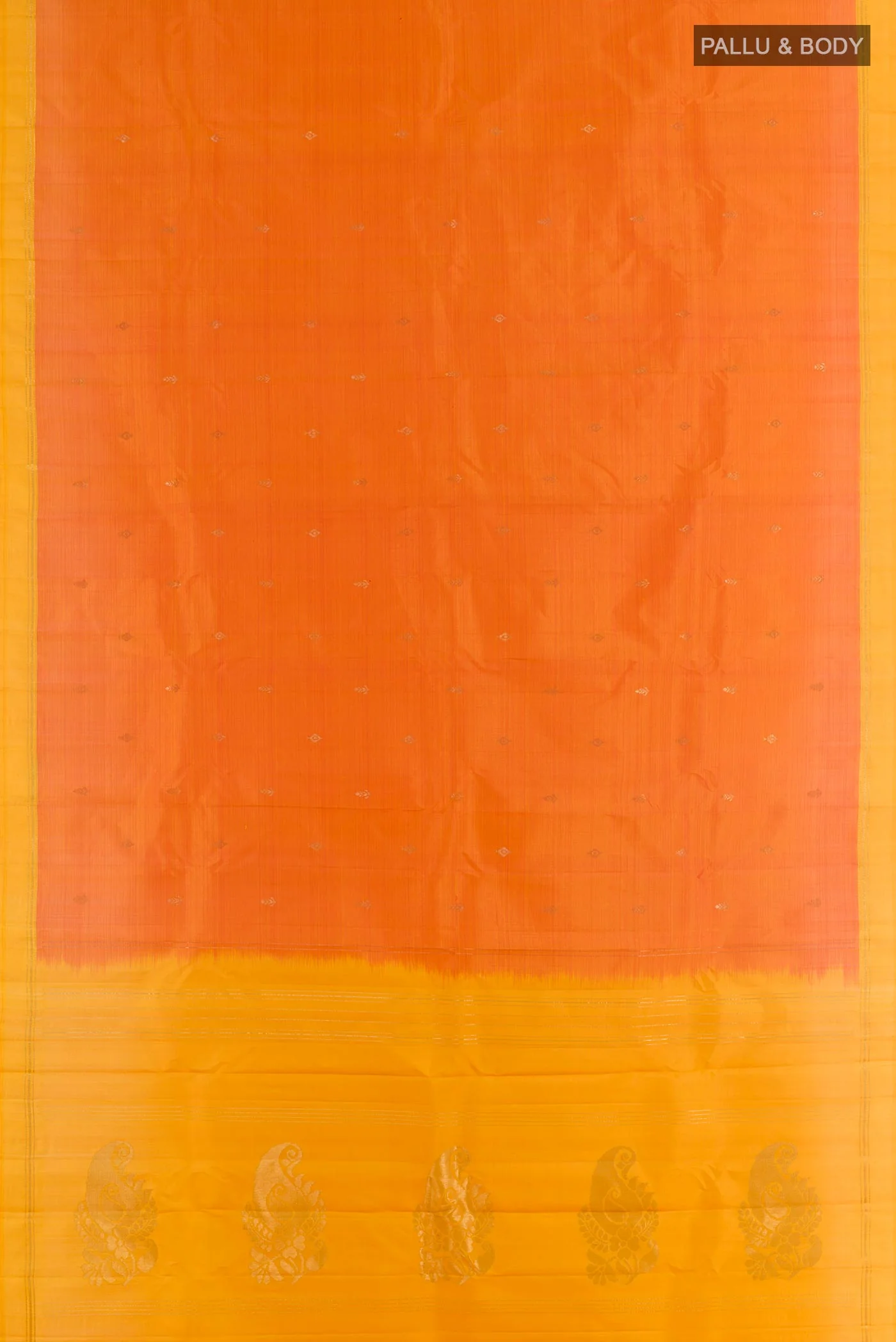 Orange Kanchipuram Silk Saree - Image 3