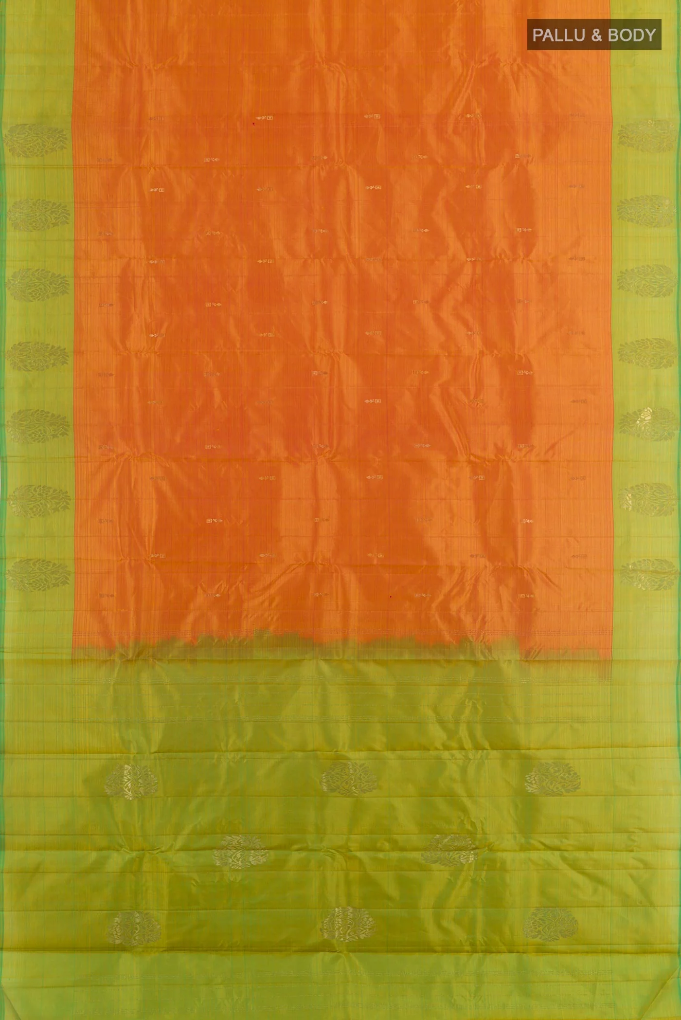 Orange Kanchipuram Silk Saree - Image 3