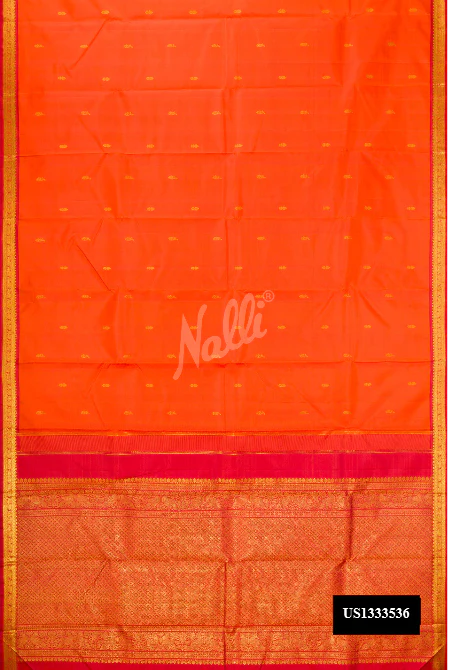Orange Kanchipuram Silk Saree
