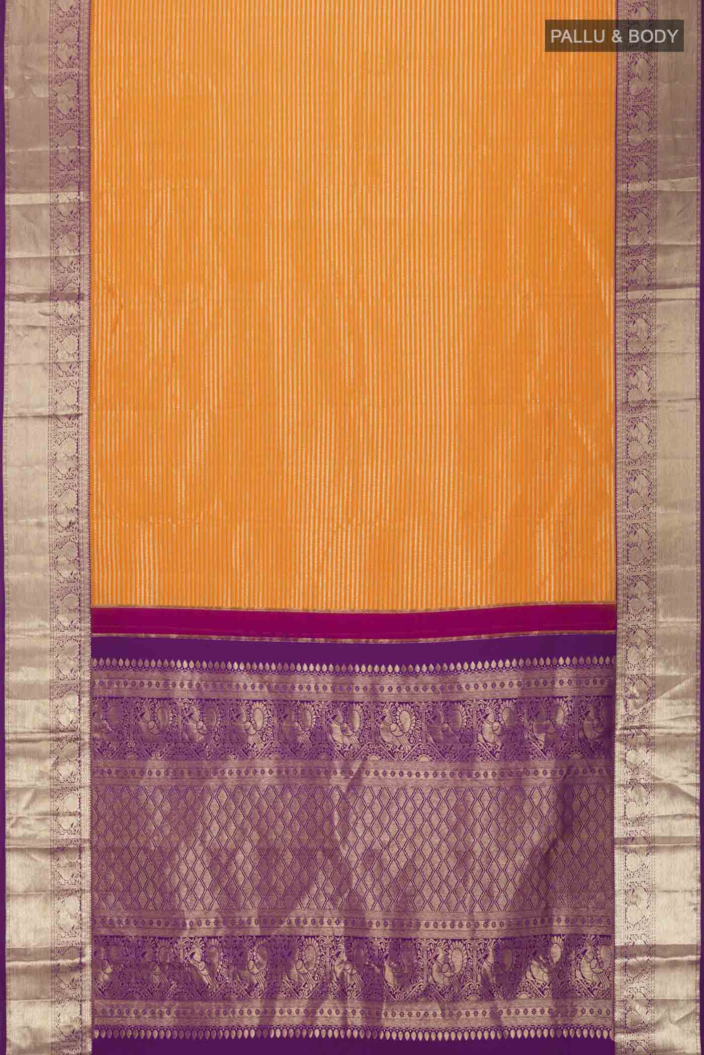 Orange Kanchipuram Silk Saree - Image 6