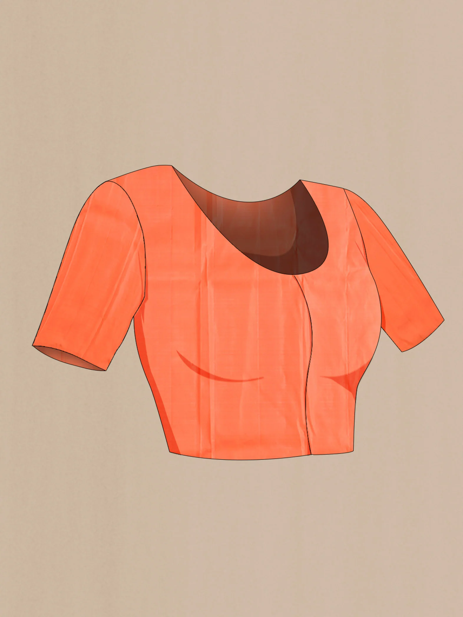 Orange Kanchipuram Silk Saree - Image 5