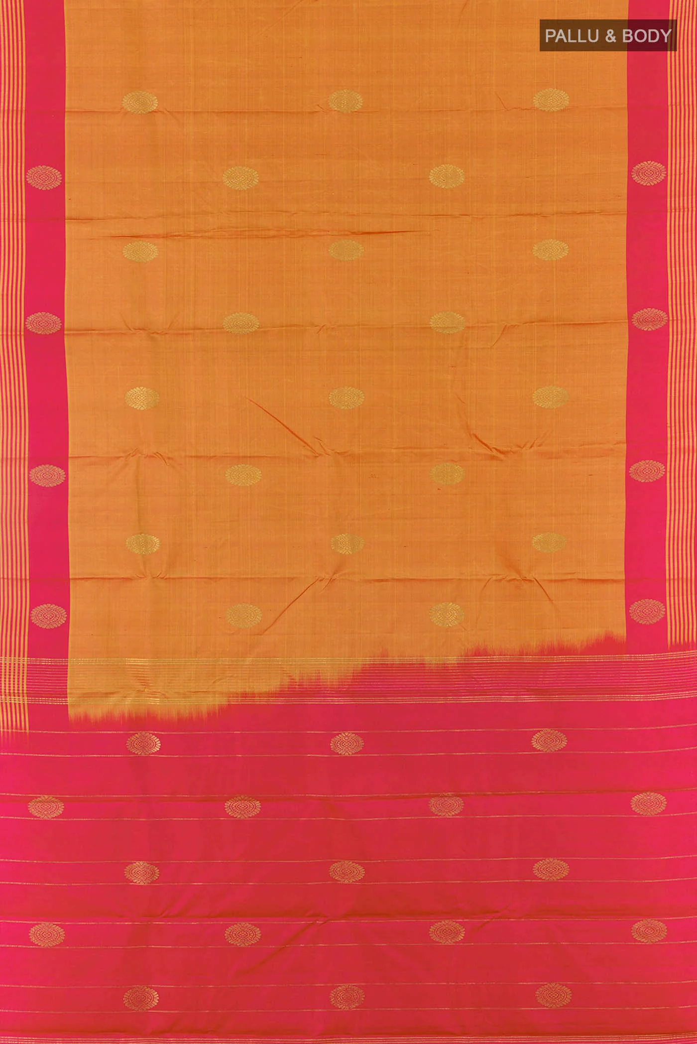 Mustard Kanchipuram Silk Saree - Image 6