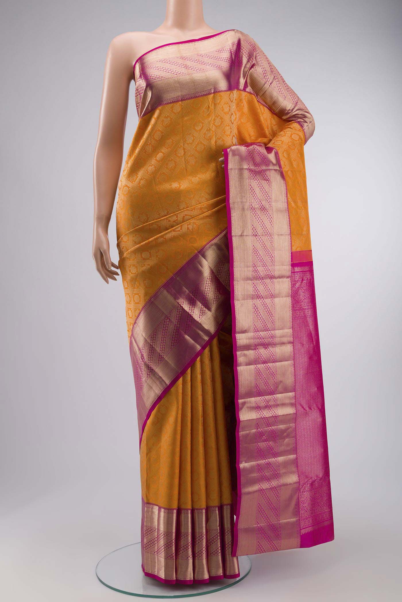 Orange Kanchipuram Silk Saree