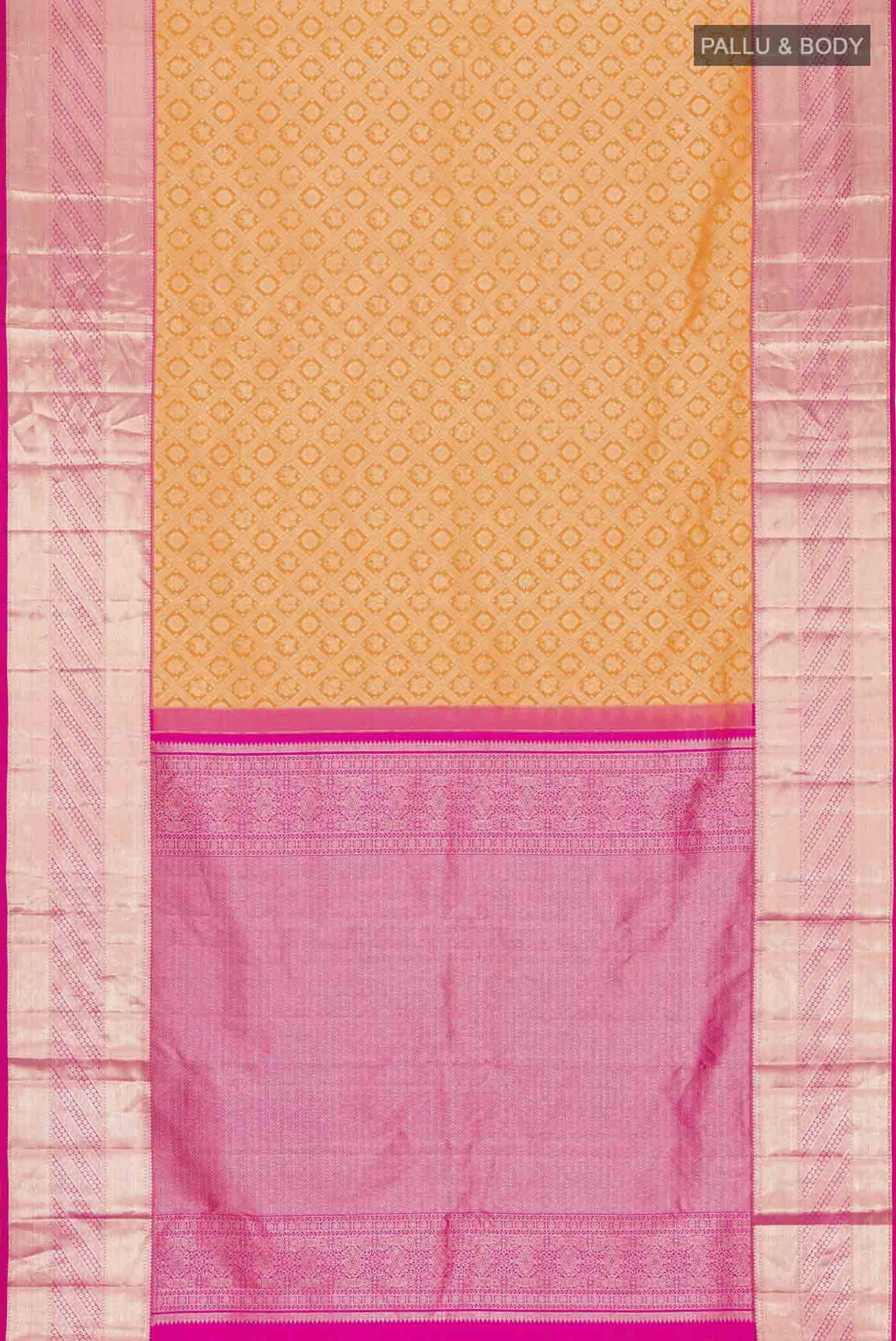 Orange Kanchipuram Silk Saree - Image 6