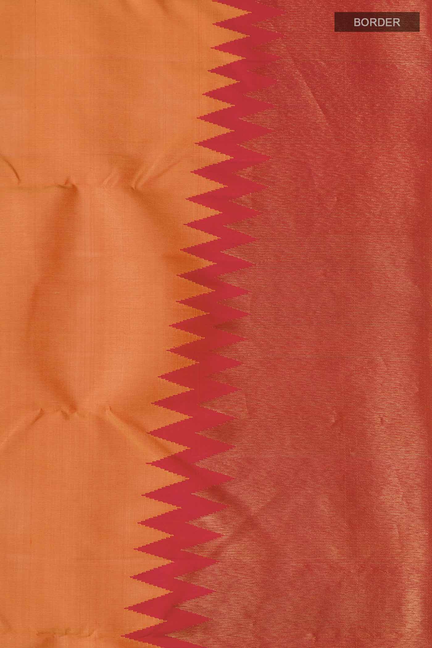 Orange Kanjivaram Silk Saree - Image 3