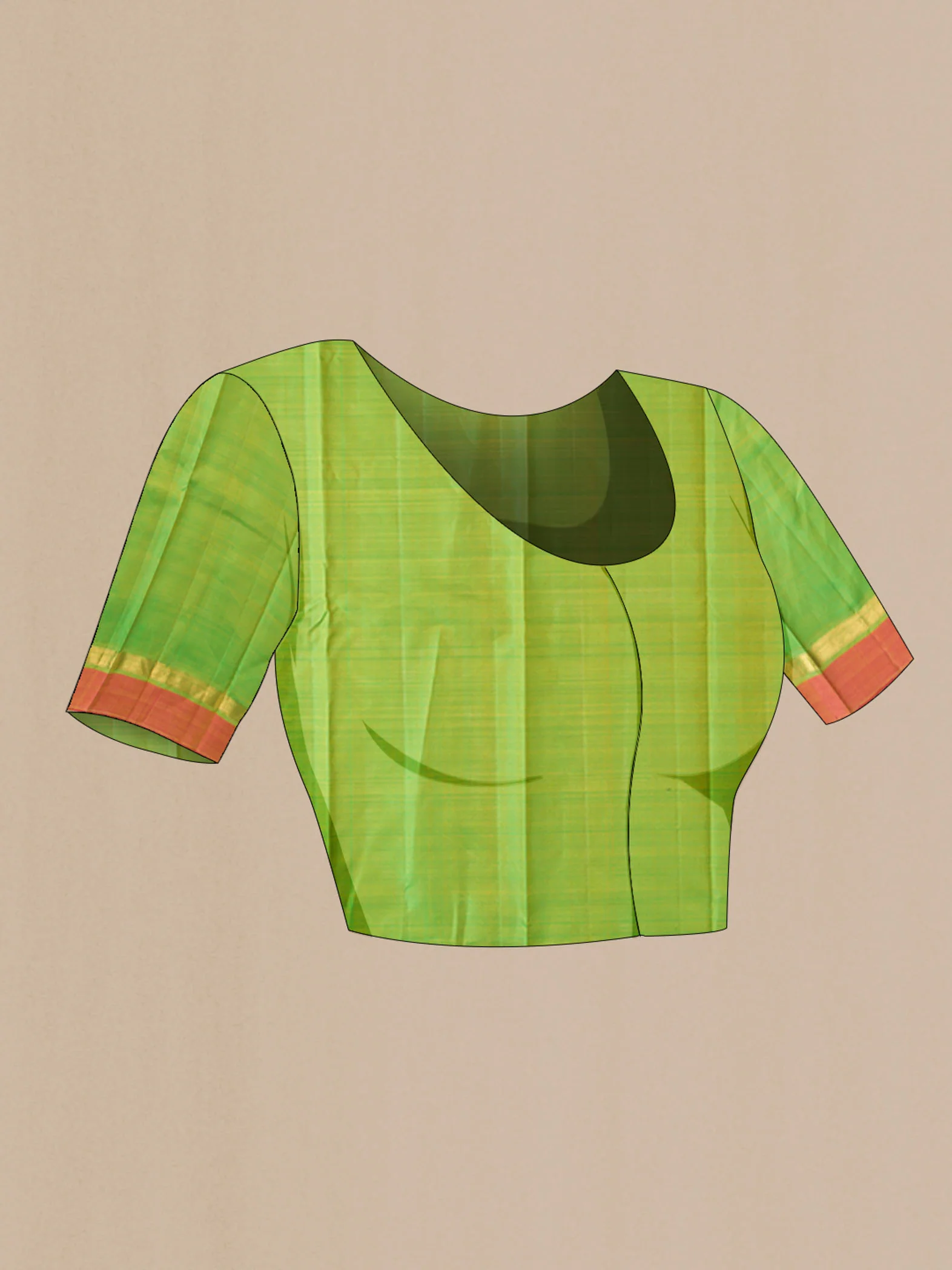 Orange Kanchipuram Silk Saree - Image 5