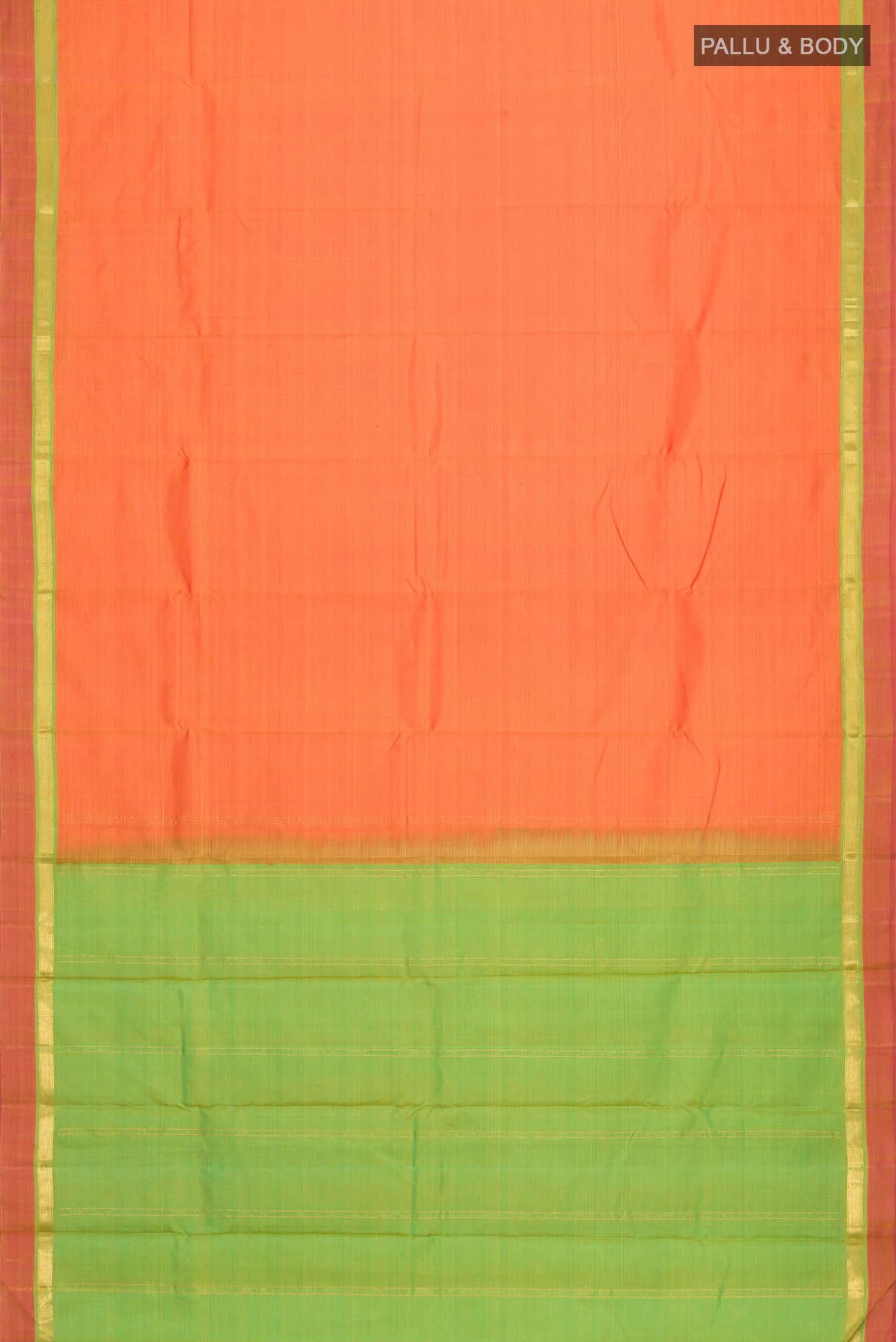 Orange Kanchipuram Silk Saree - Image 6