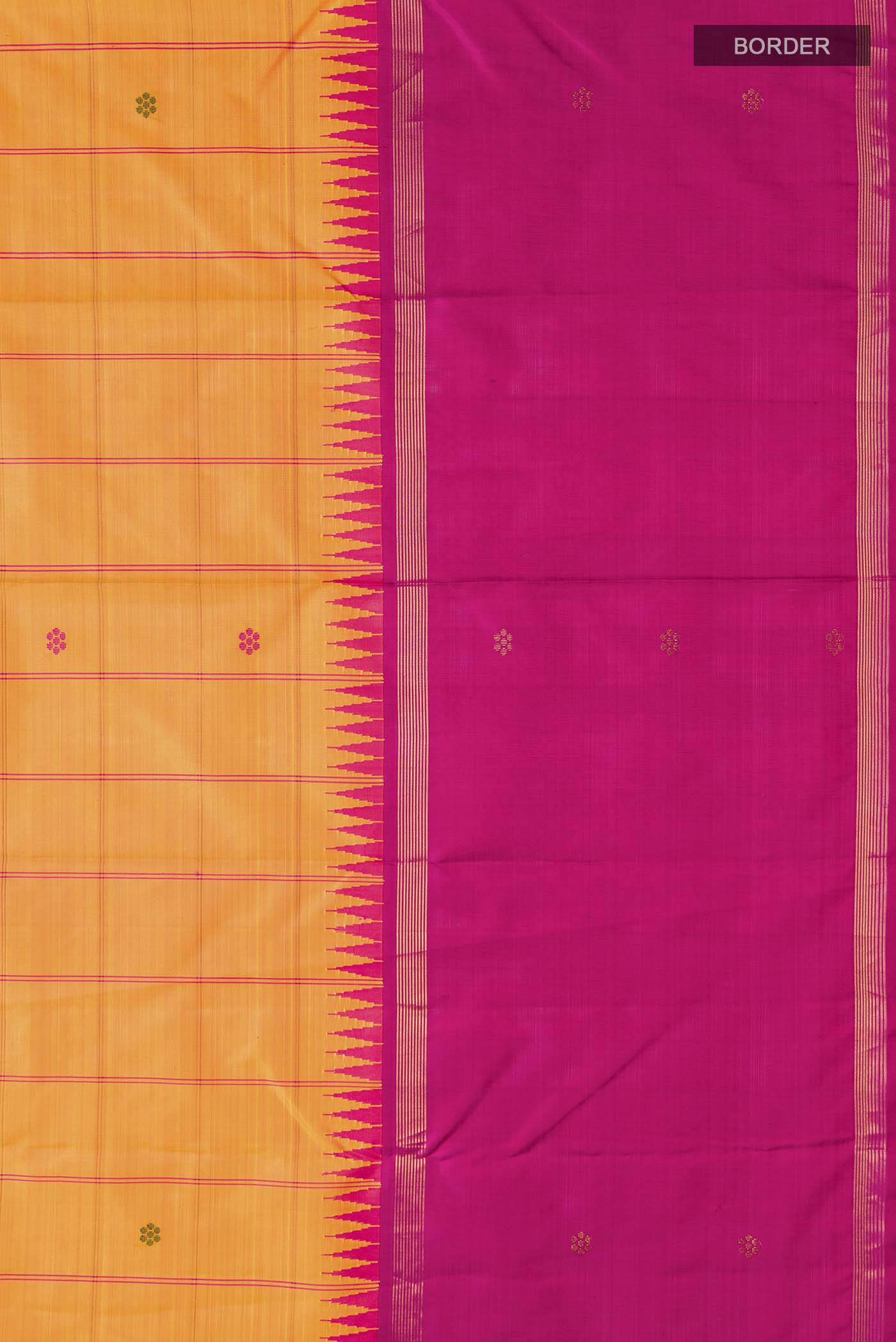 Yellow Kanchipuram Silk Saree - Image 3