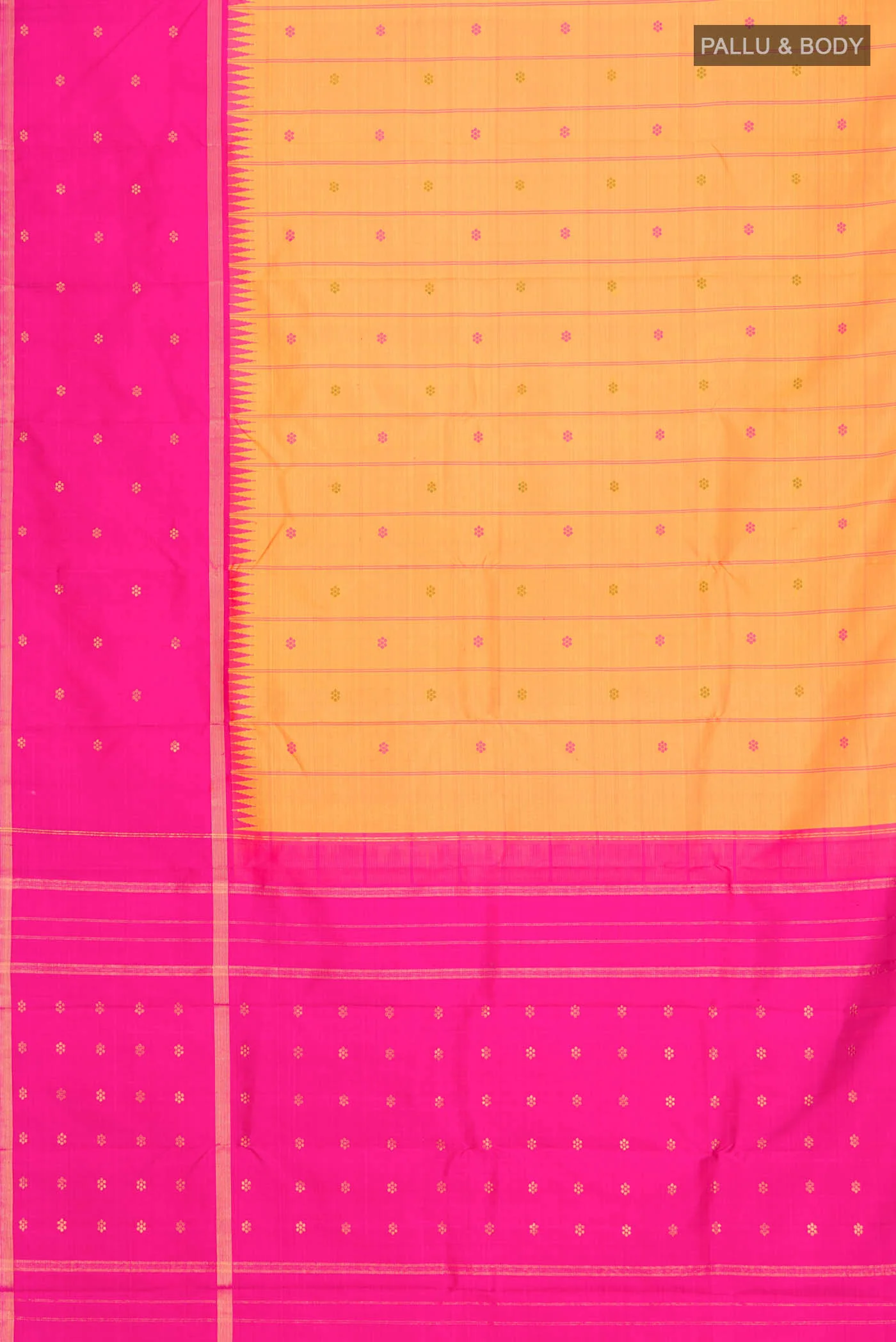 Yellow Kanchipuram Silk Saree - Image 6