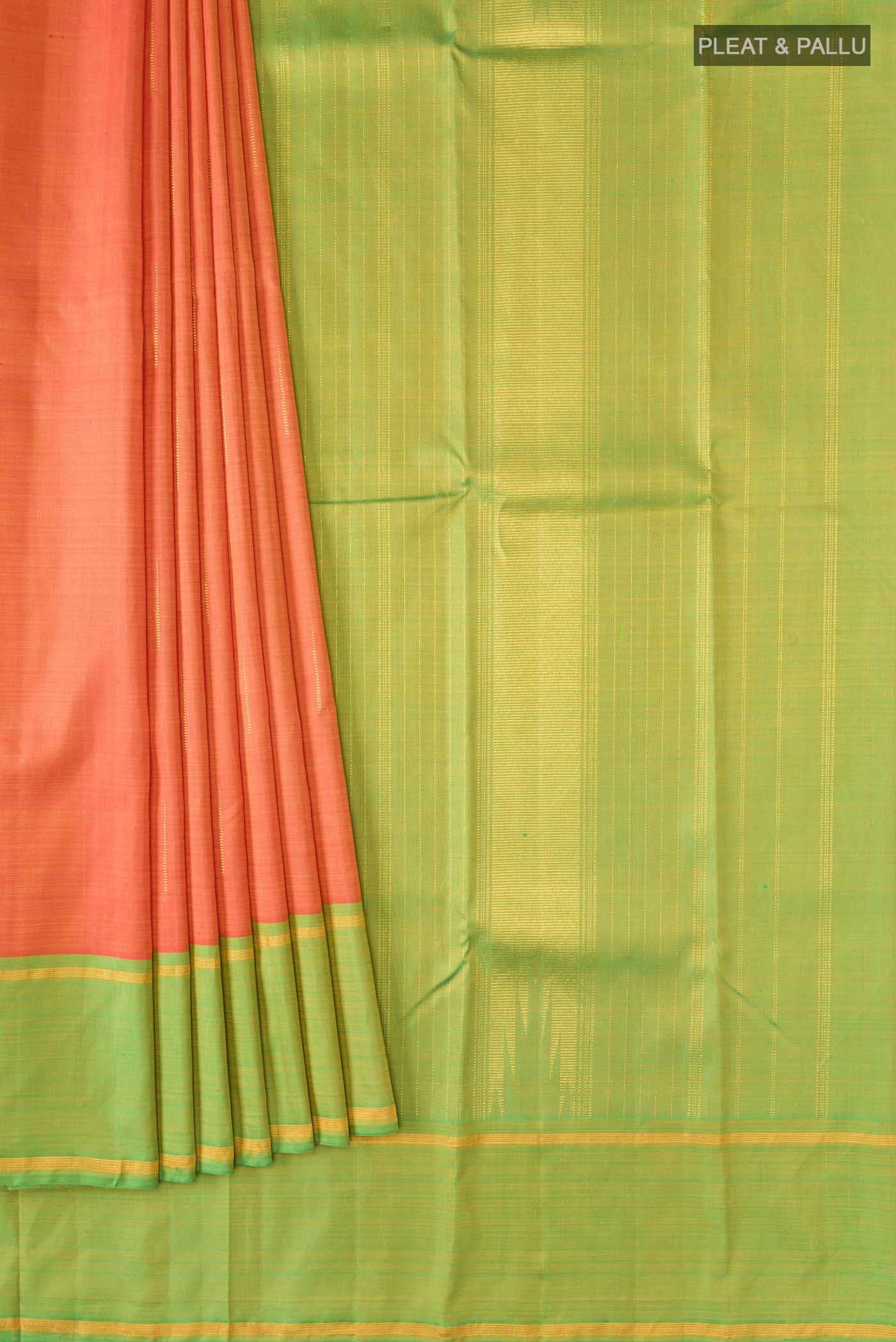 Orange Kanjivaram Silk Saree - Image 2