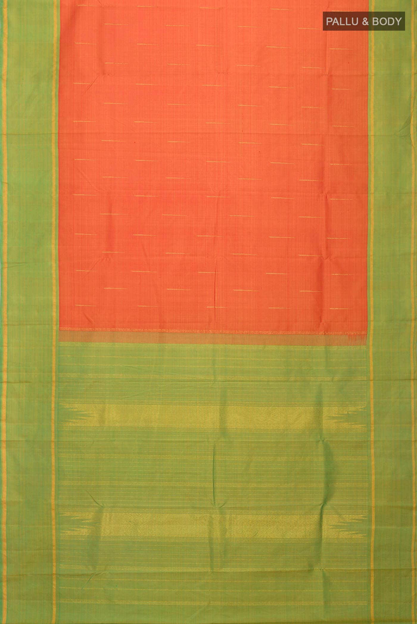 Orange Kanjivaram Silk Saree - Image 4