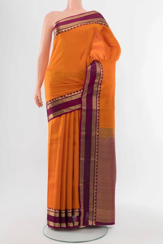 Orange Kanchipuram Silk Saree
