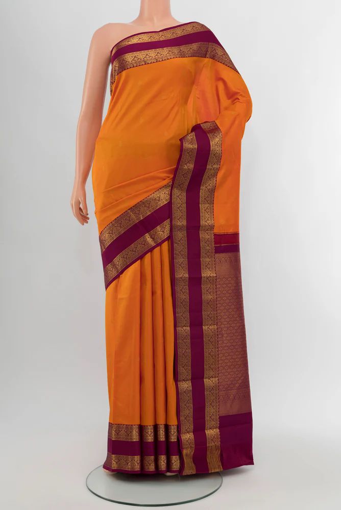 Orange Kanchipuram Silk Saree