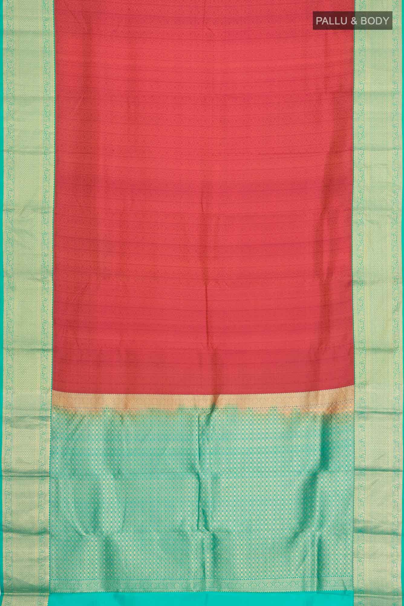 Orange Kanchipuram Silk Saree - Image 4