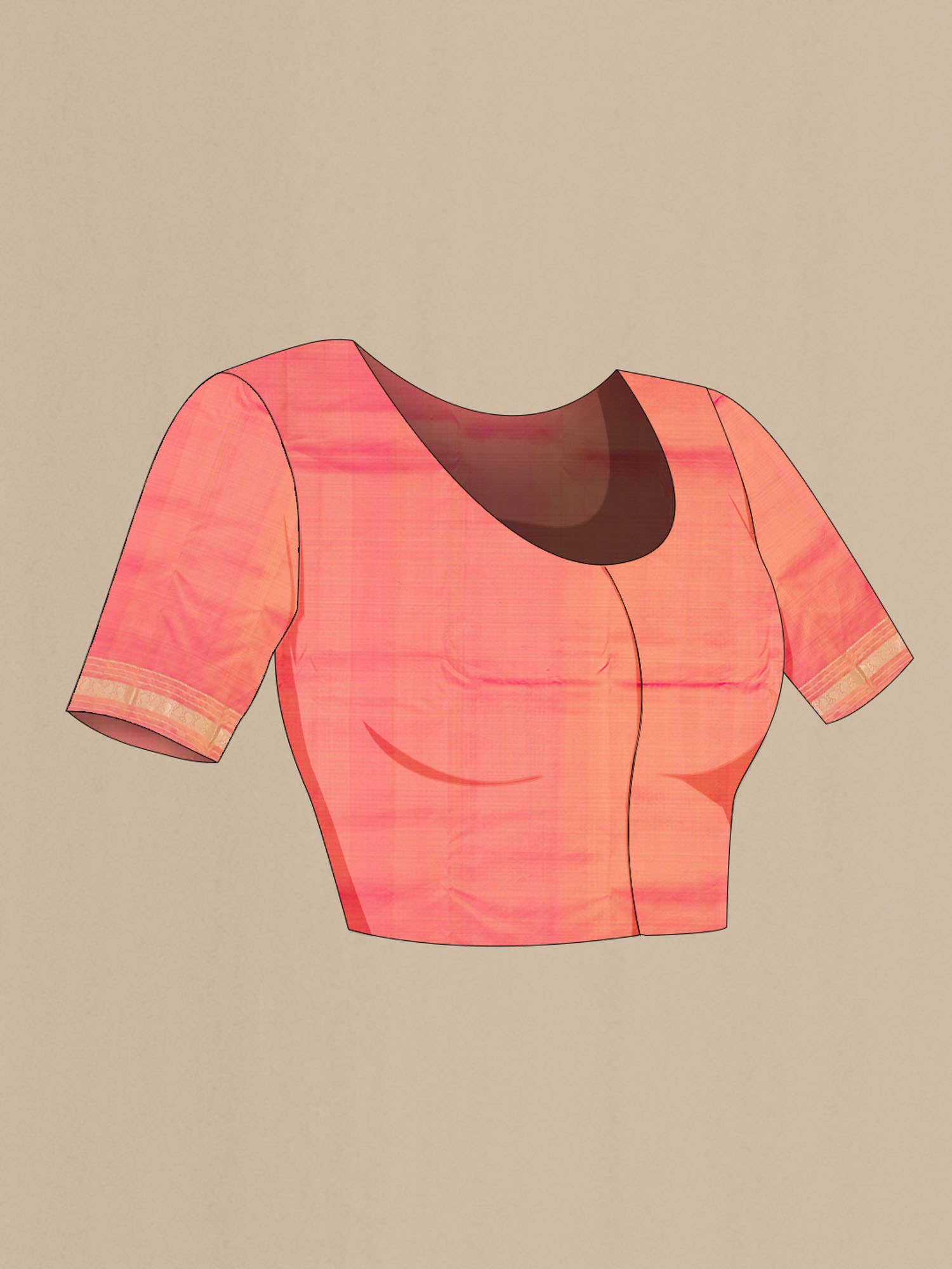 Orange Kanchipuram Silk Saree - Image 6