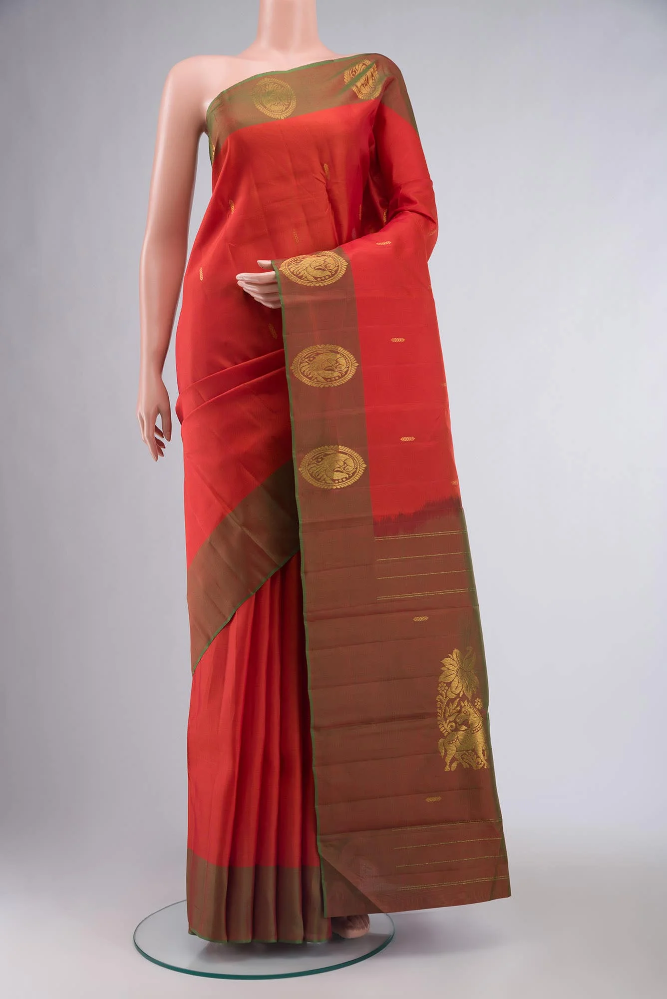 Orange Kanjivaram Silk Saree
