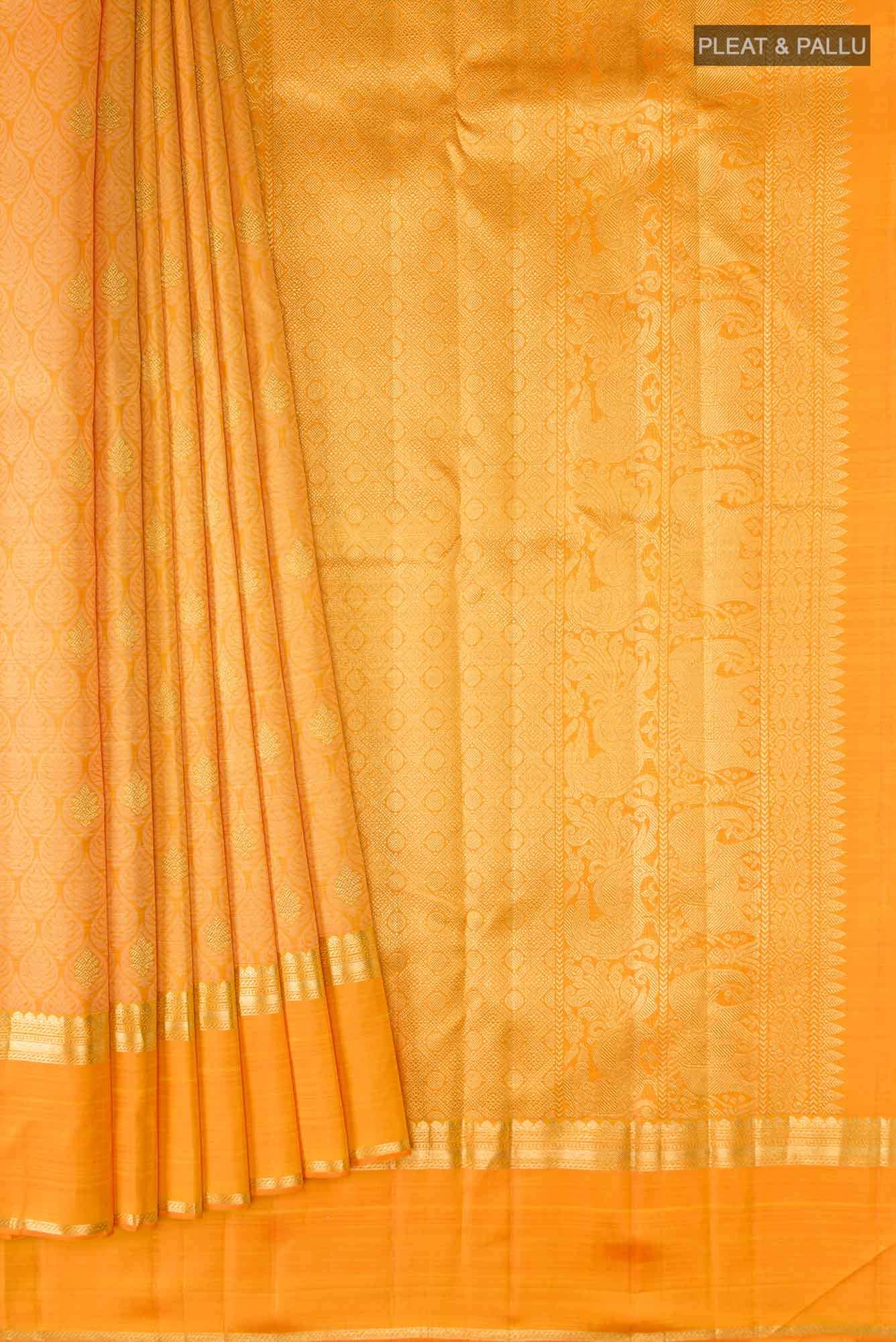 Yellow Kanjivaram Silk Saree - Image 2