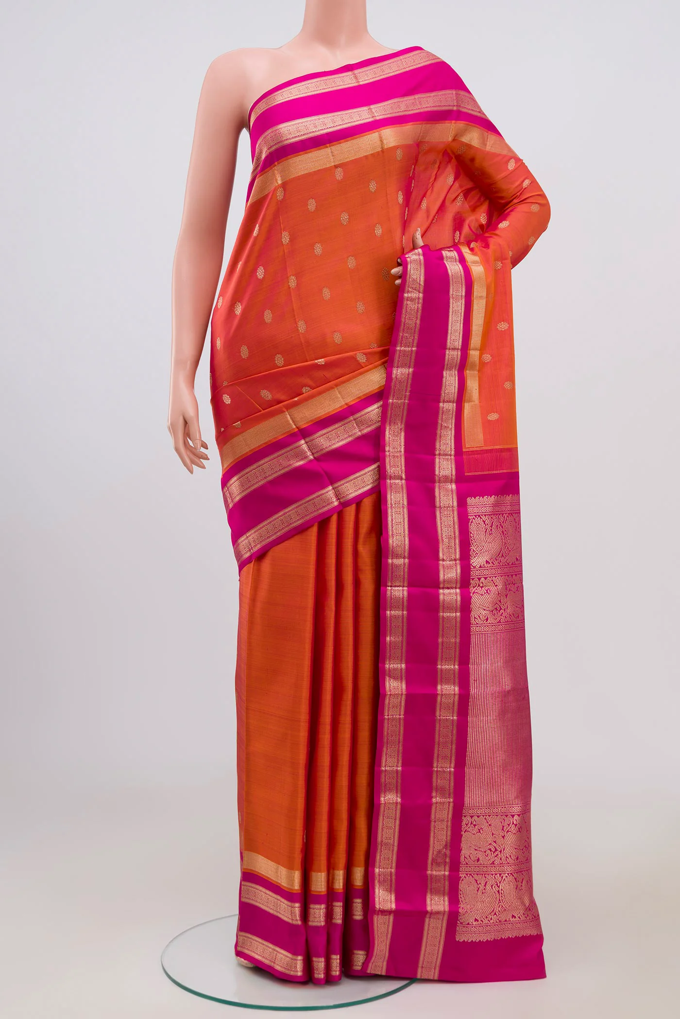 Orange Kanjivaram Silk Saree