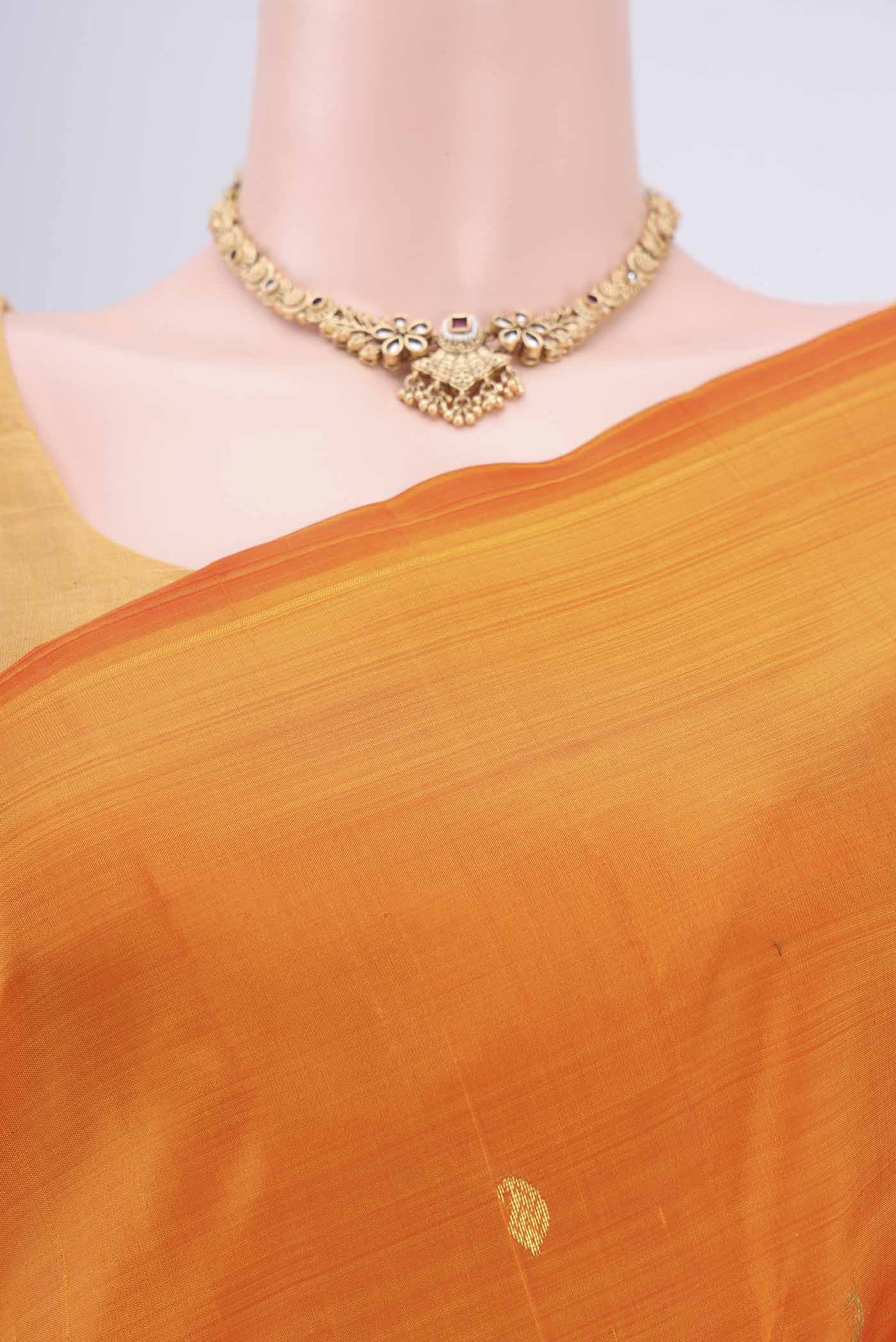Orange Kanjivaram Silk Saree - Image 2