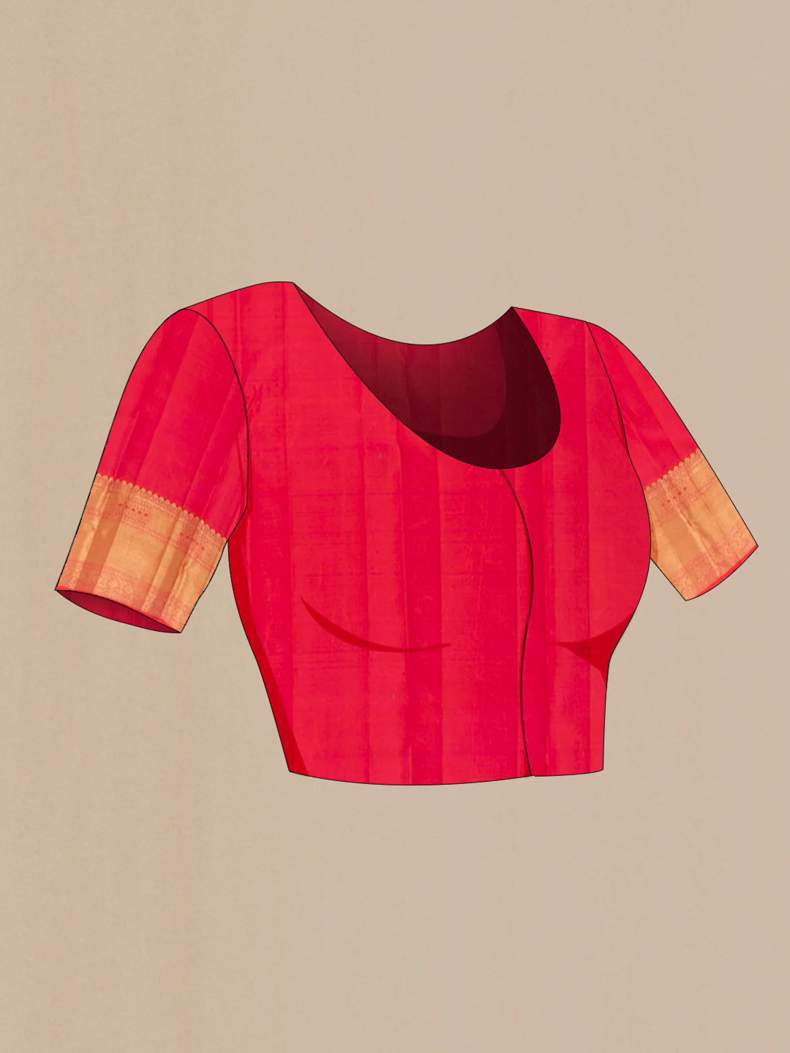 Orange with Pink Color Kanjivaram Silk Saree - Image 2