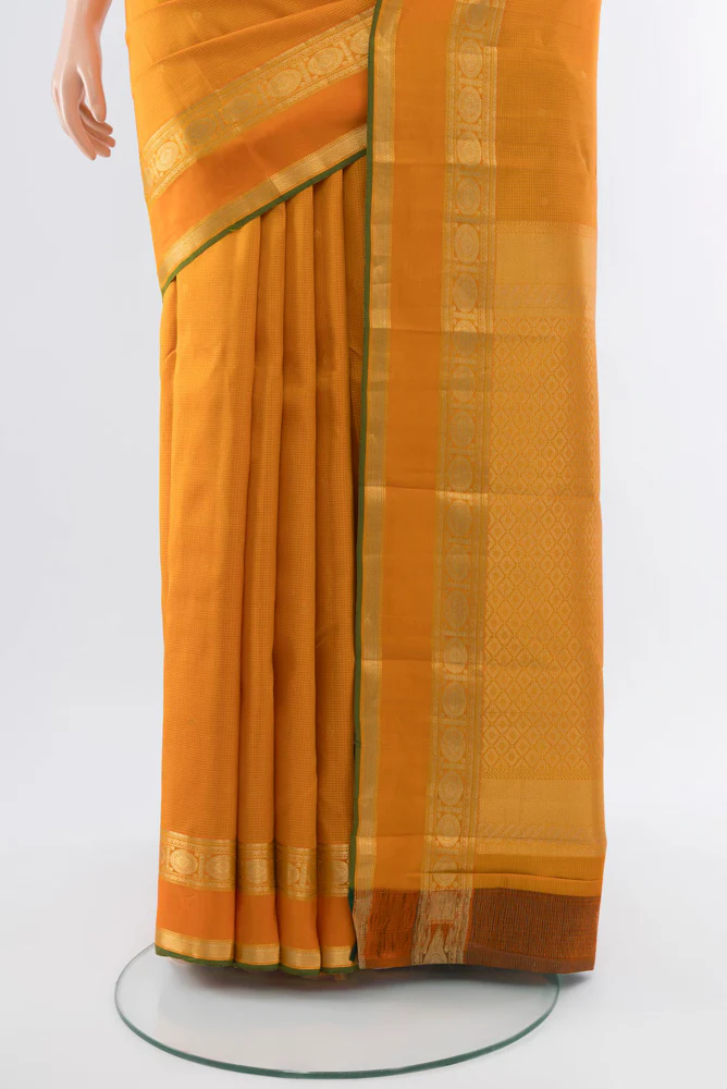 Orange Kanjivaram Silk Saree - Image 3