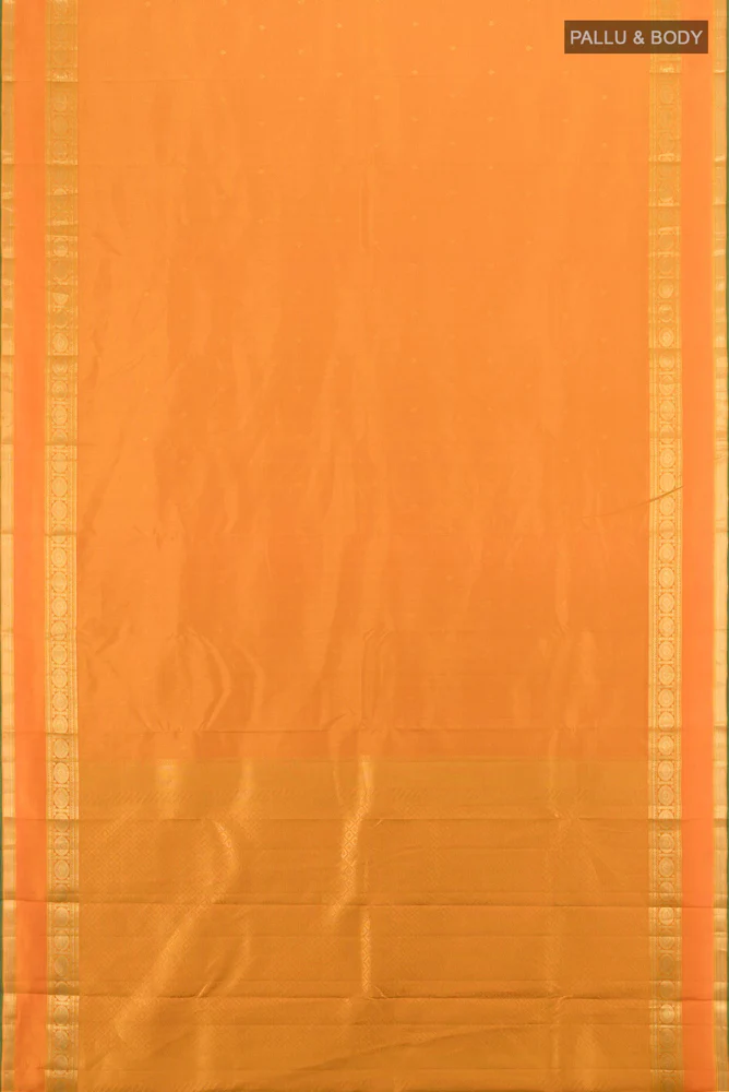 Orange Kanjivaram Silk Saree - Image 5