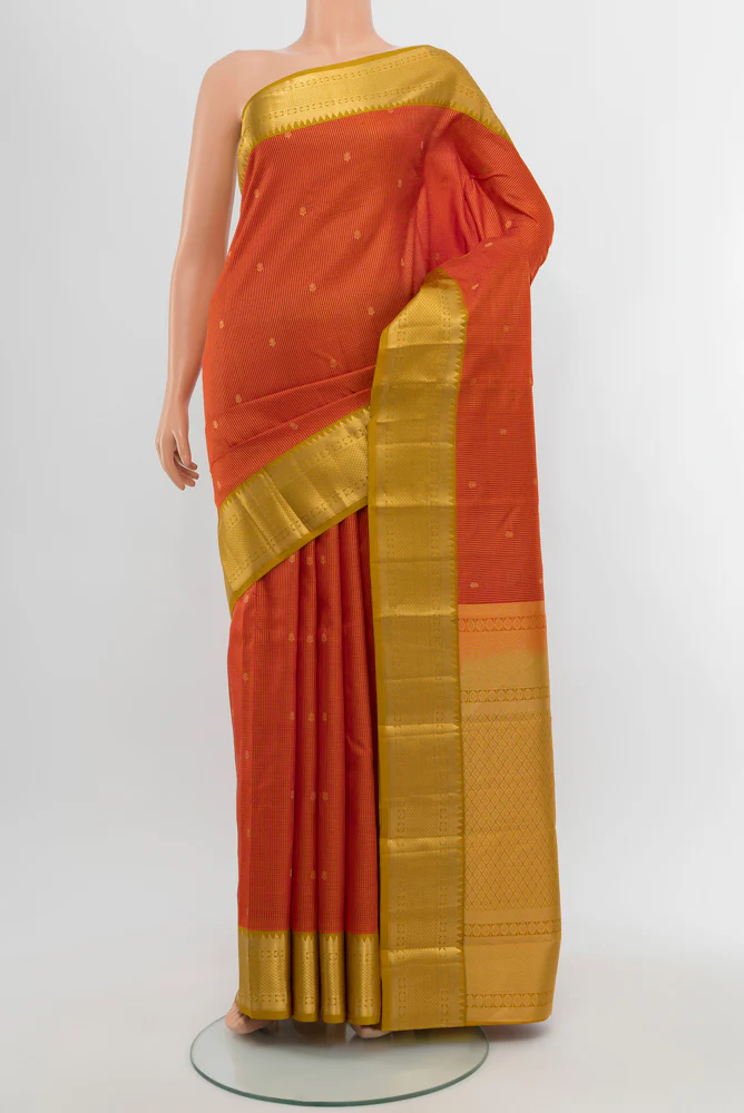 Orange Kanjivaram Silk Saree