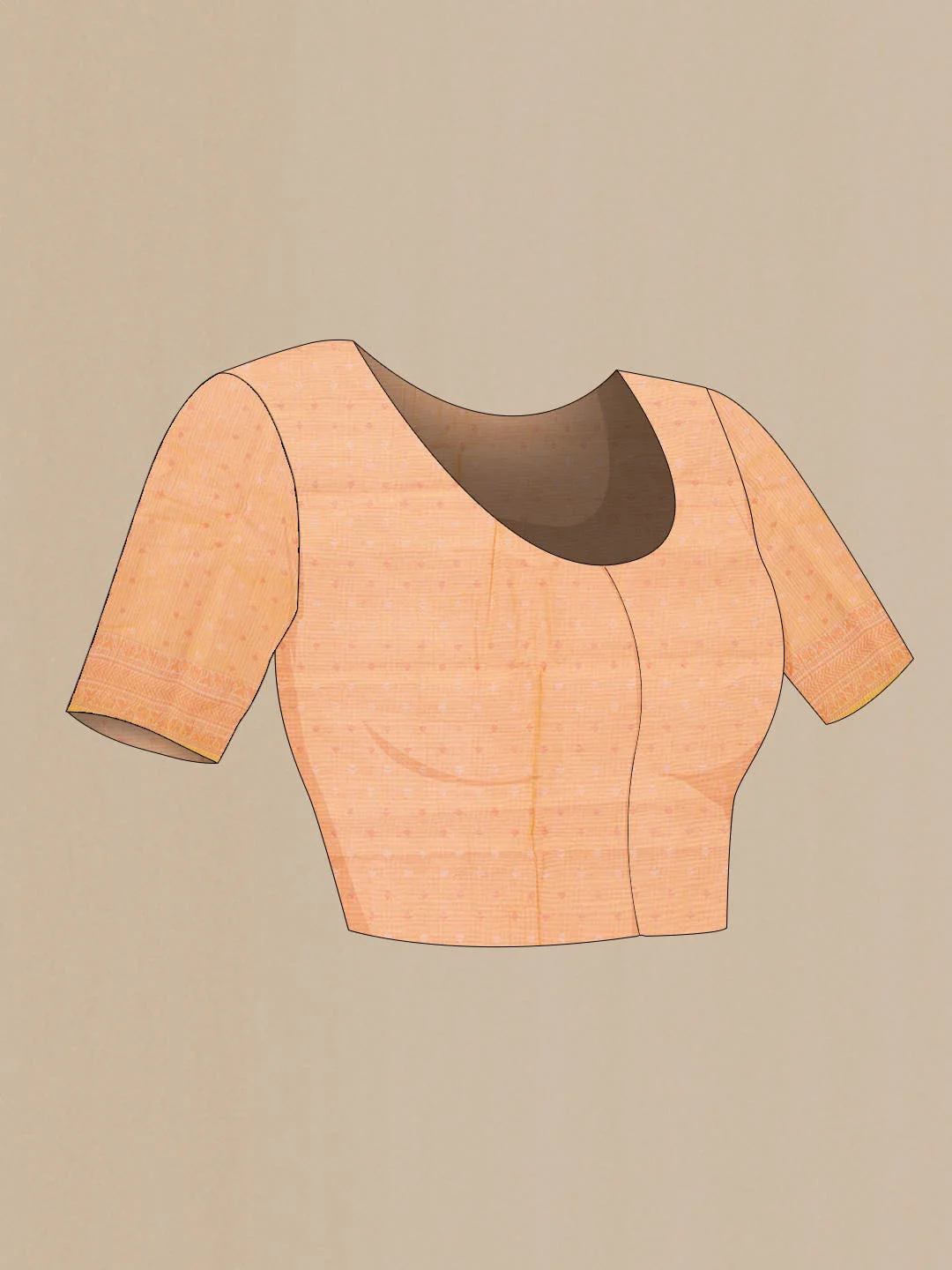 Orange Kota Silk Saree - Image 3