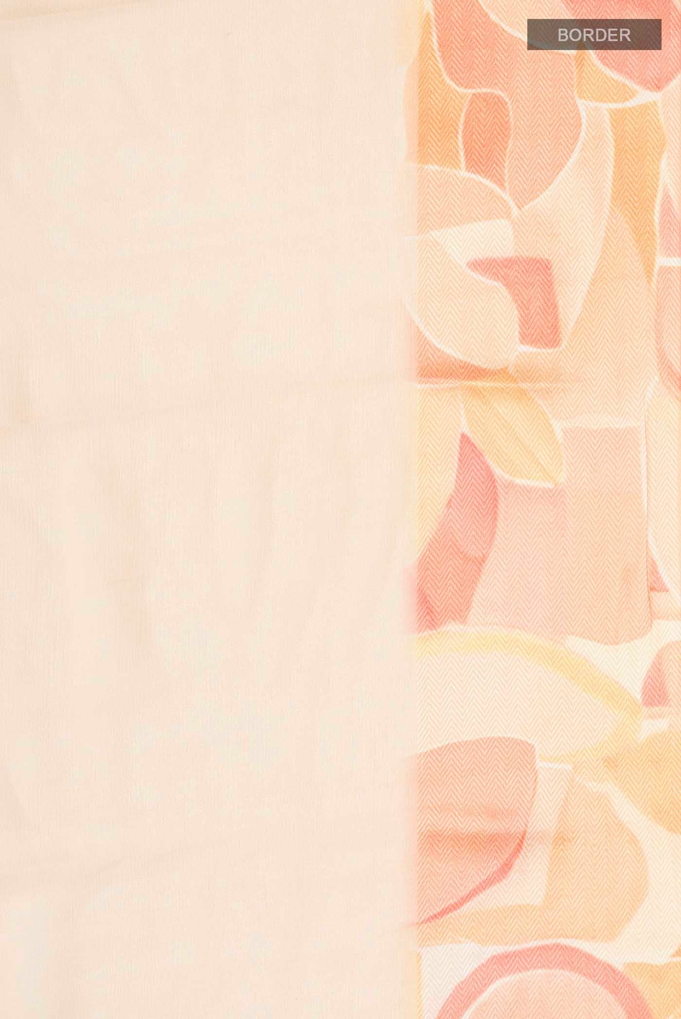 Peach Mysore Chiffon Saree - Image 3