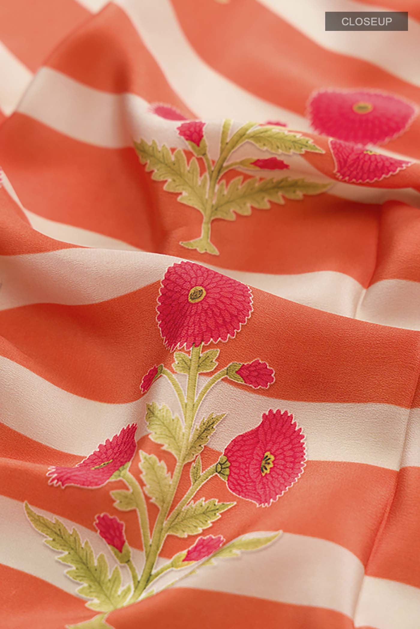 Orange Mysore Crepe Saree - Image 2