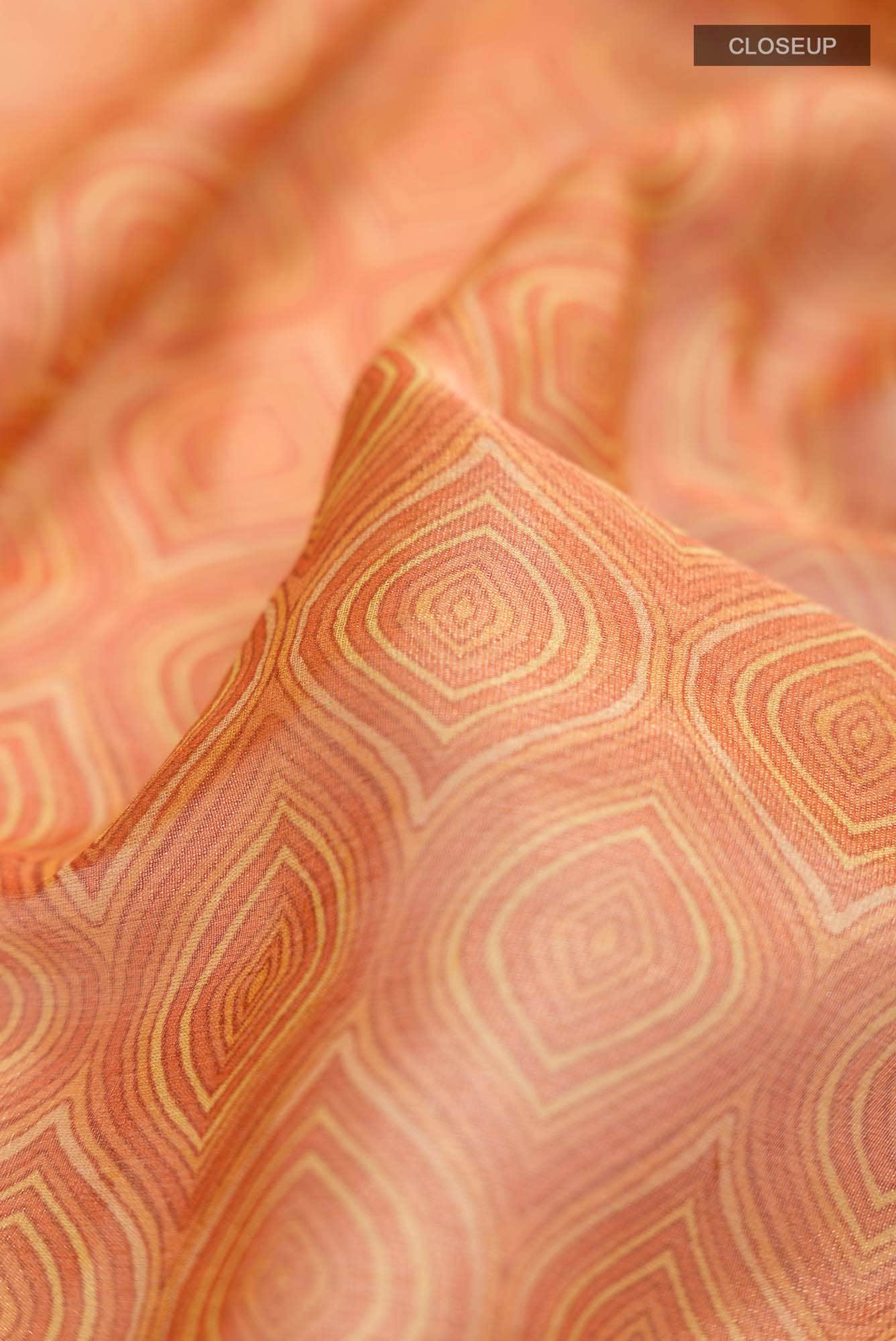 Orange Mysore Georgette Saree - Image 2