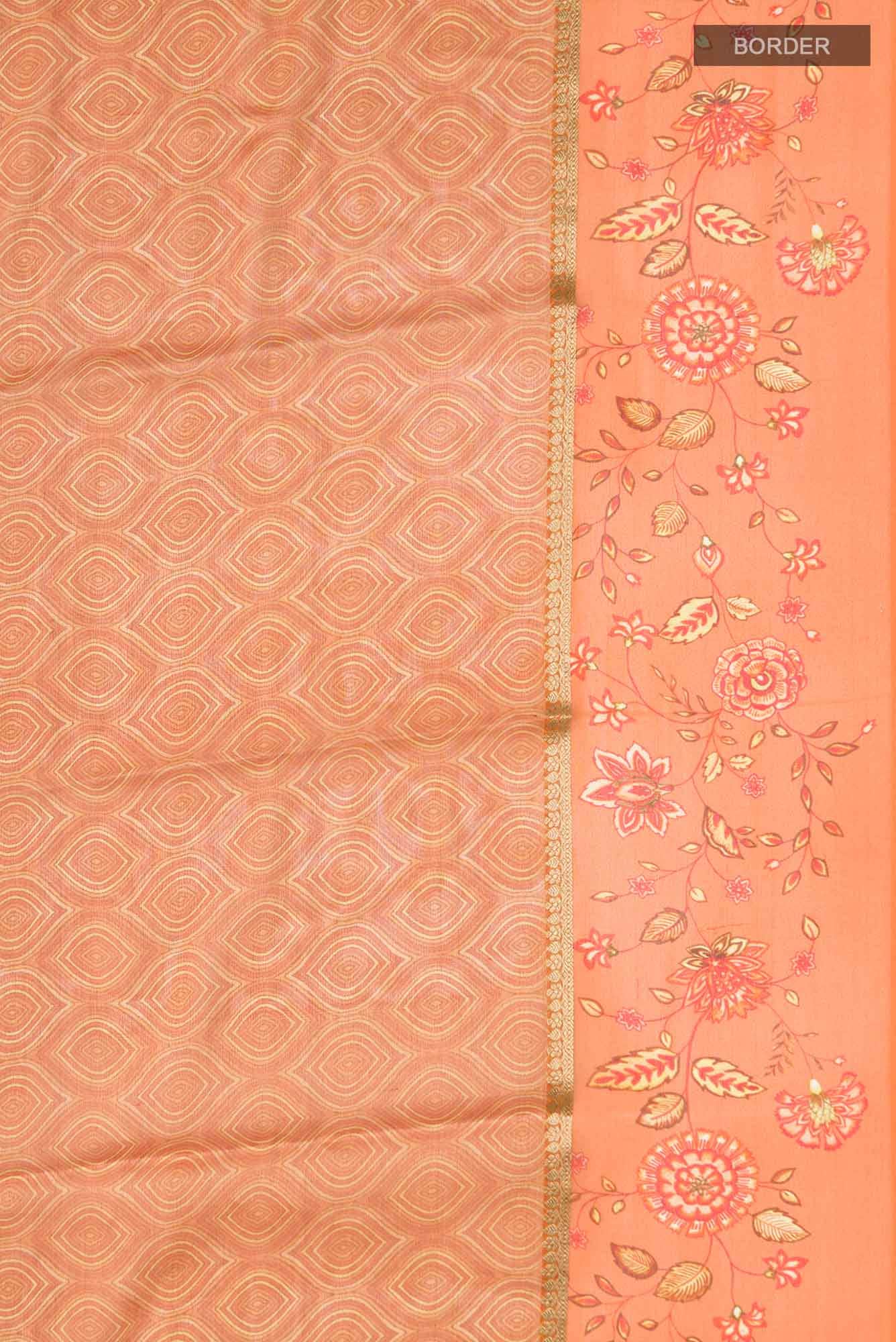 Orange Mysore Georgette Saree - Image 4