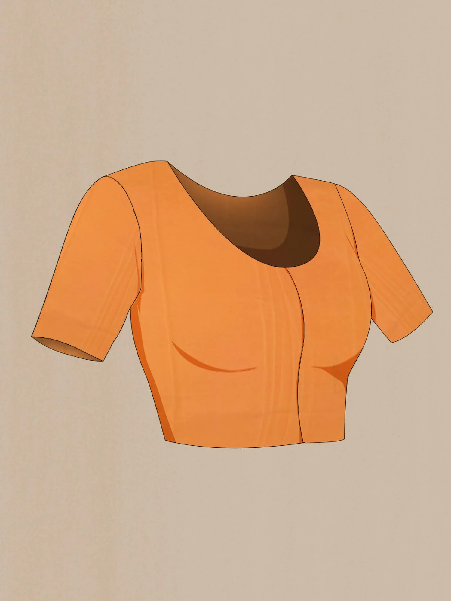 Orange Mysore Georgette Saree - Image 5
