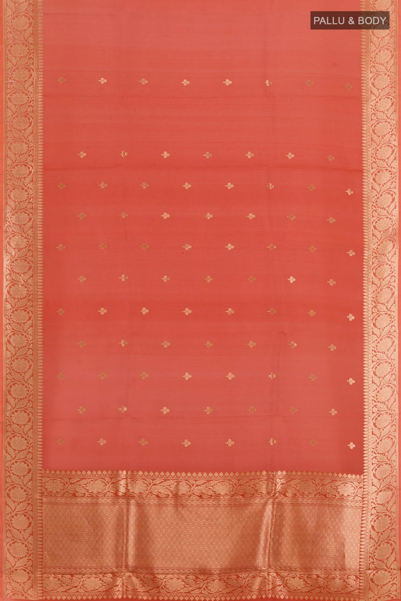 Orange Organza Silk Saree - Image 3