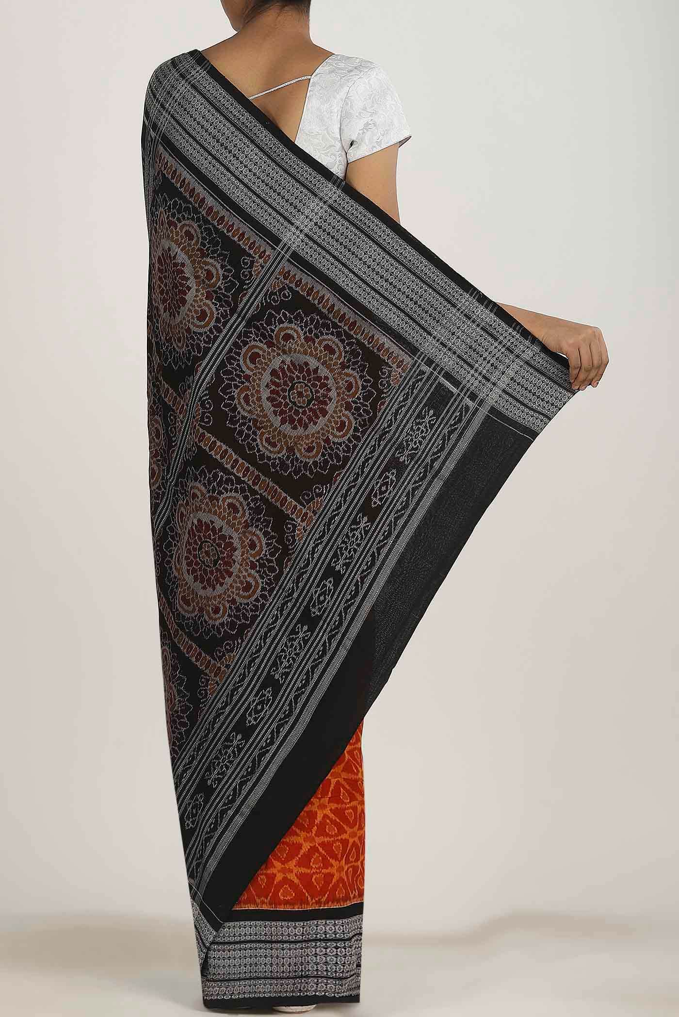 Orange Orissa Cotton Saree - Image 2