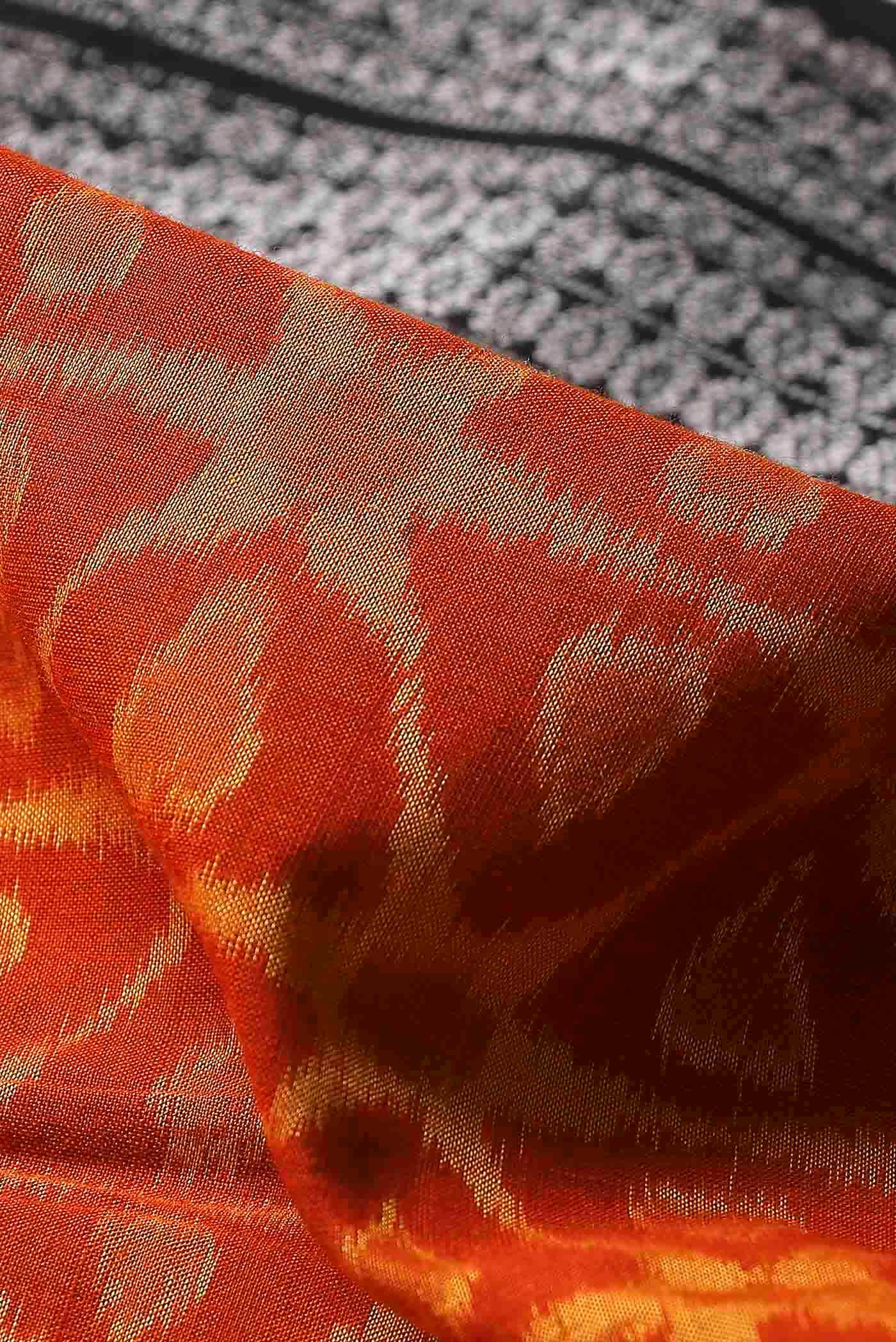 Orange Orissa Cotton Saree - Image 3
