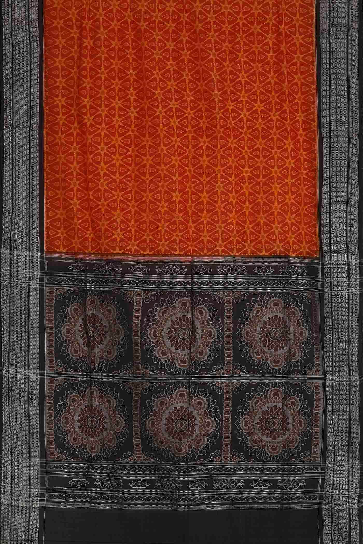 Orange Orissa Cotton Saree - Image 4