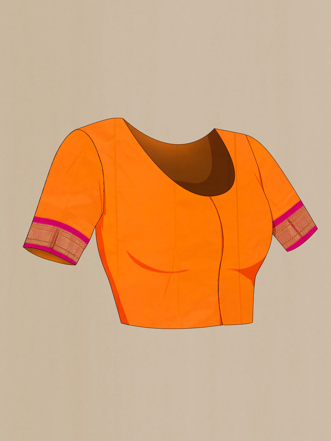 Orange Paithani Silk Saree - Image 2
