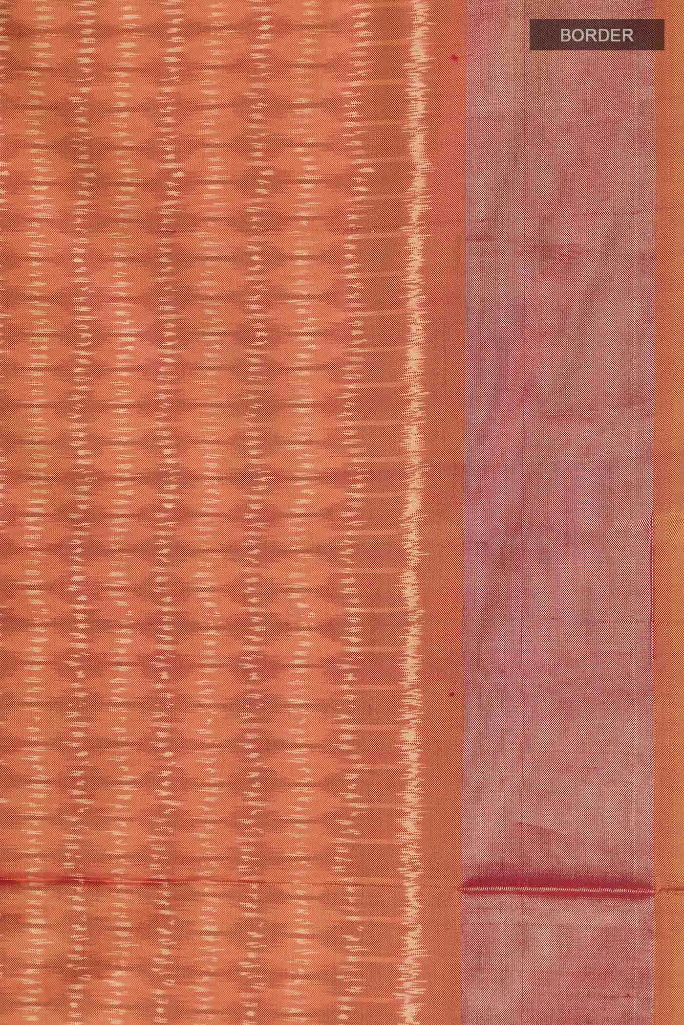 Orange Pochampally Silk Saree - Image 3