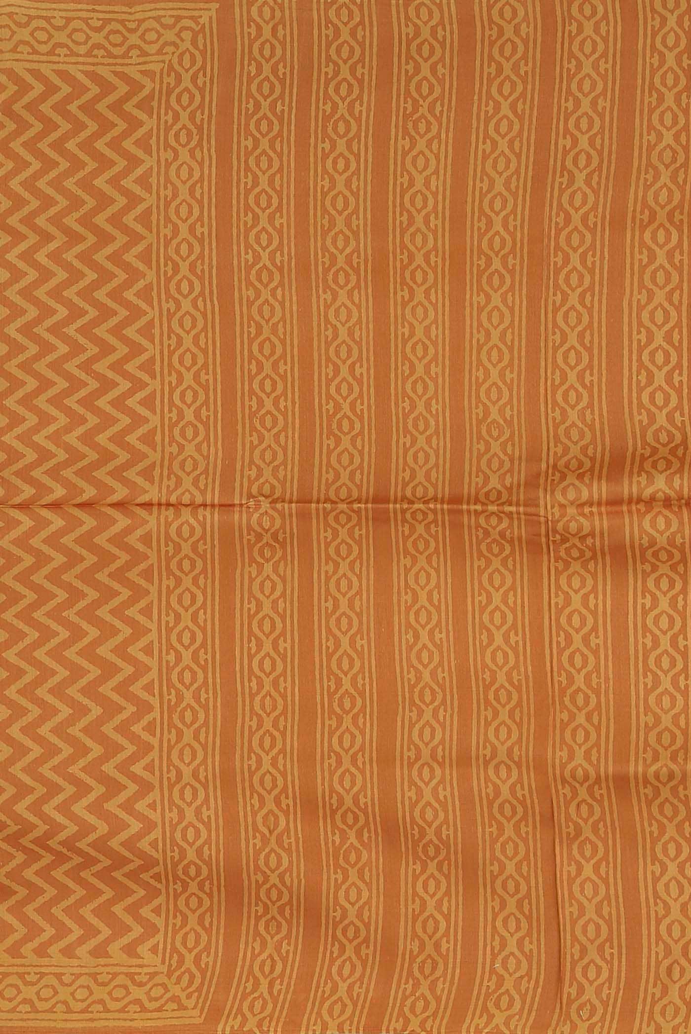 Orange Printed Silk Saree - Image 5