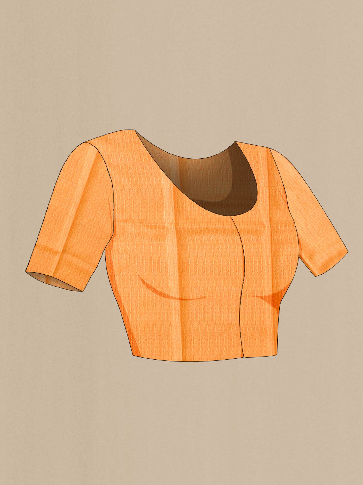Orange Printed Silk Saree - Image 5