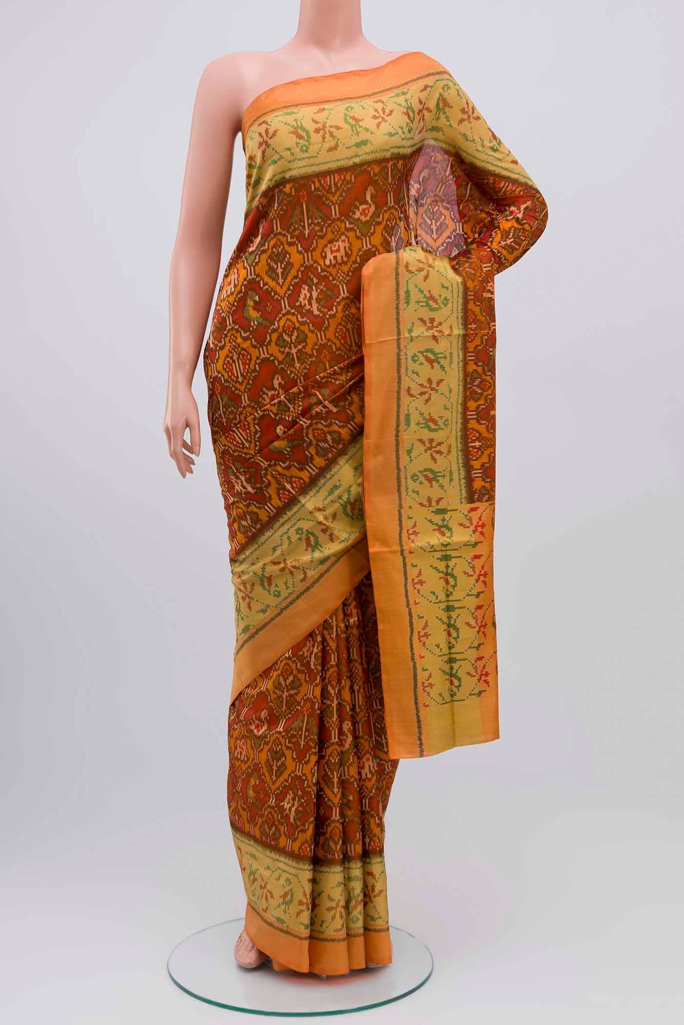 Rust Rajkot Patola Silk Saree