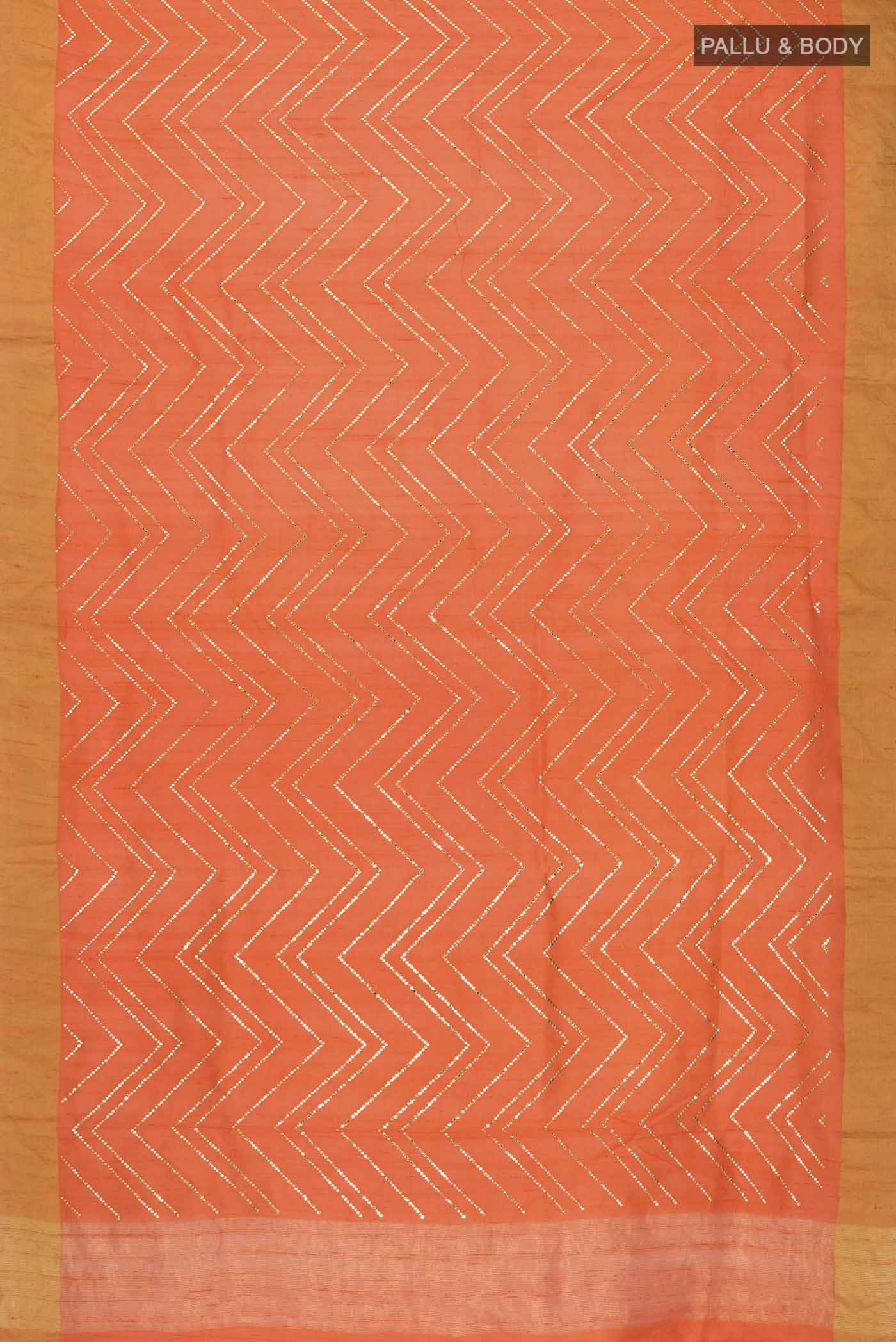 Orange Raw Silk Saree - Image 6