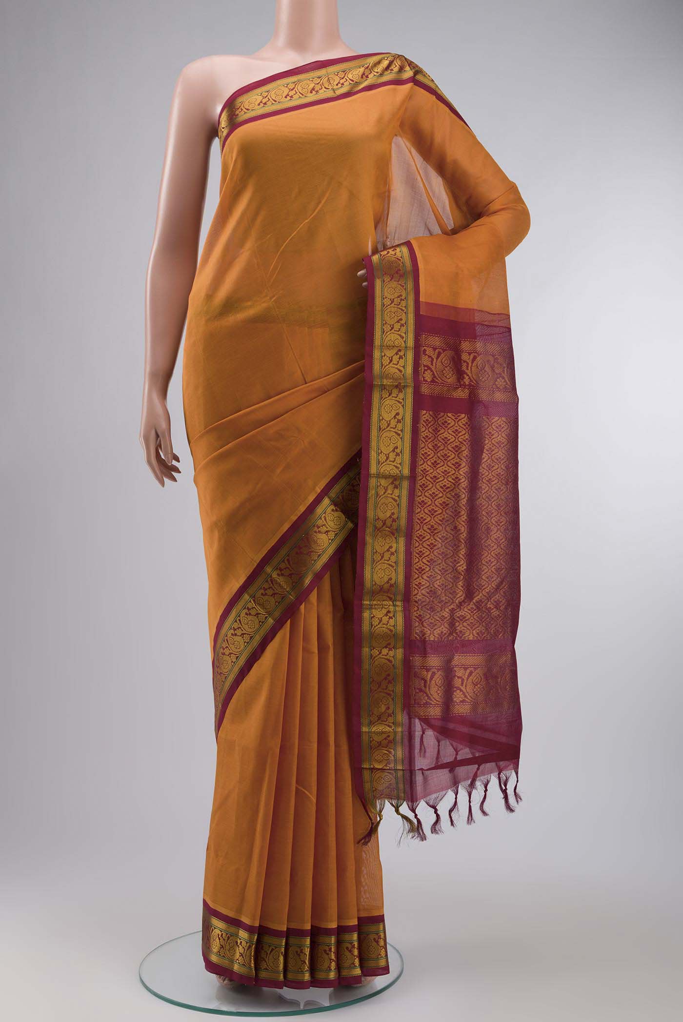 Yellow Silk Cotton Saree