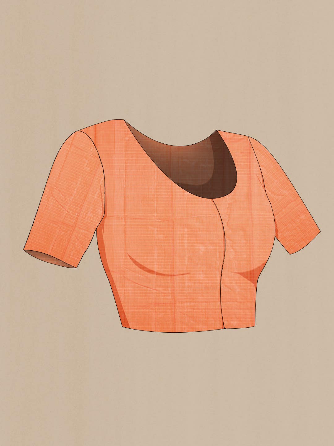 Orange Silk Cotton Saree - Image 5