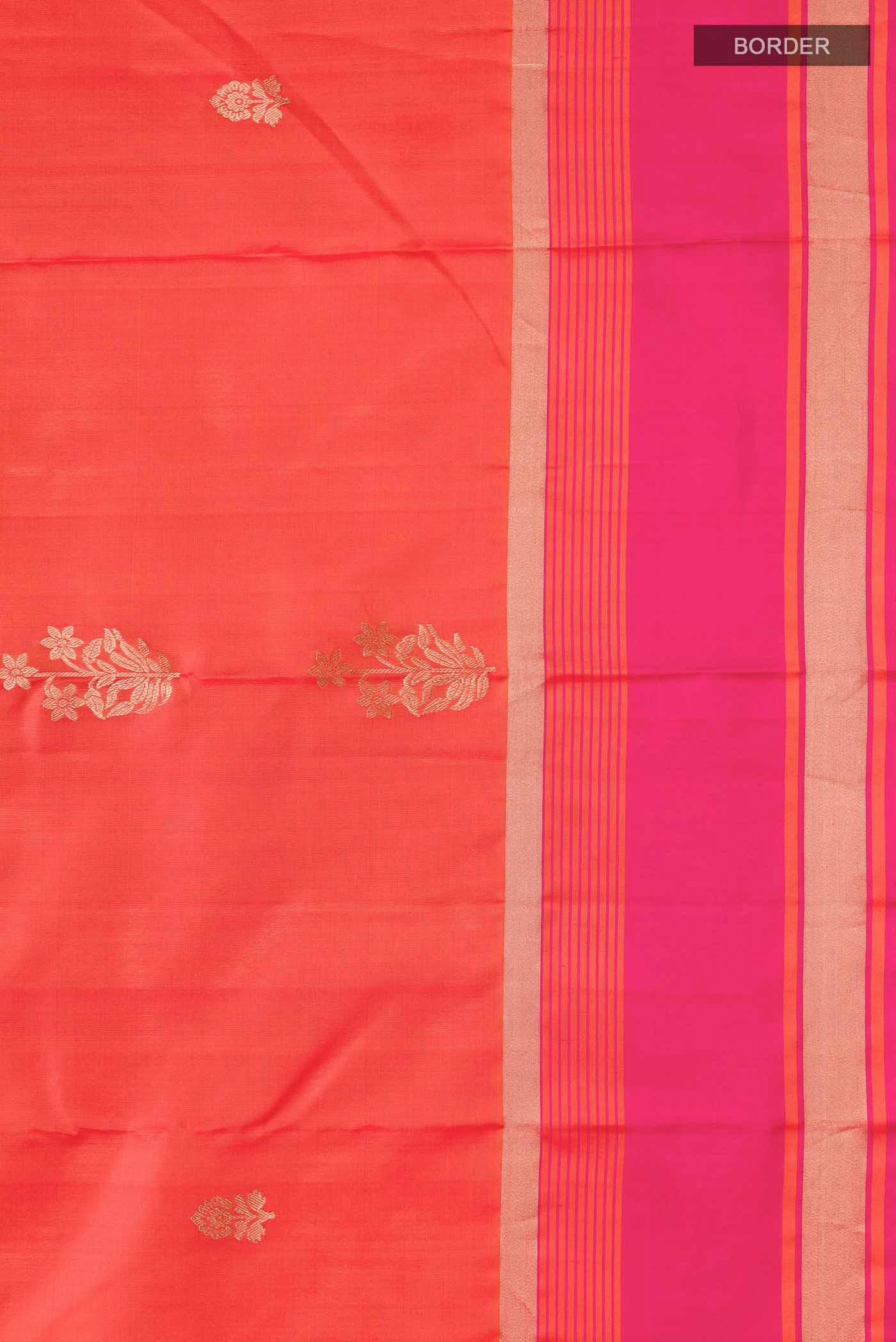 Orange Soft Silk Saree - Image 3