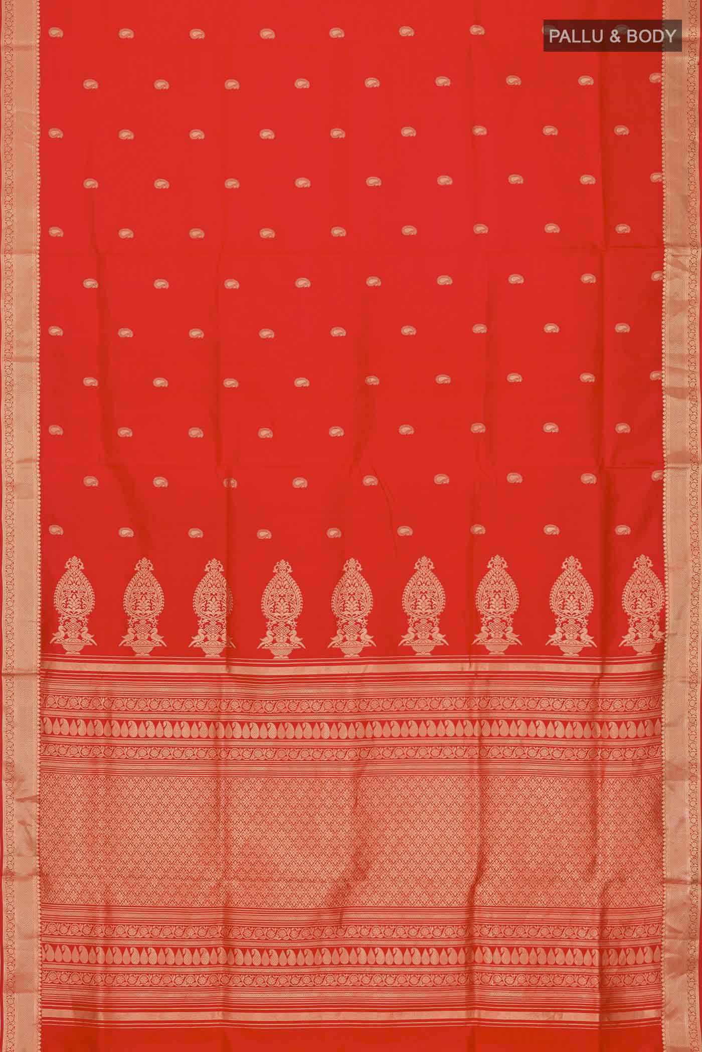 Orange Soft Silk Saree - Image 5