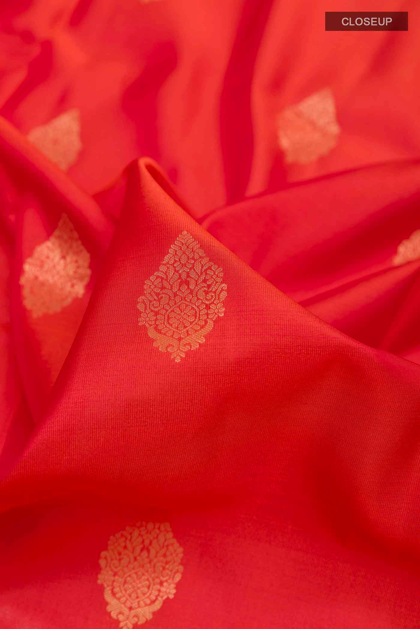 Orange Soft Silk Saree - Image 2